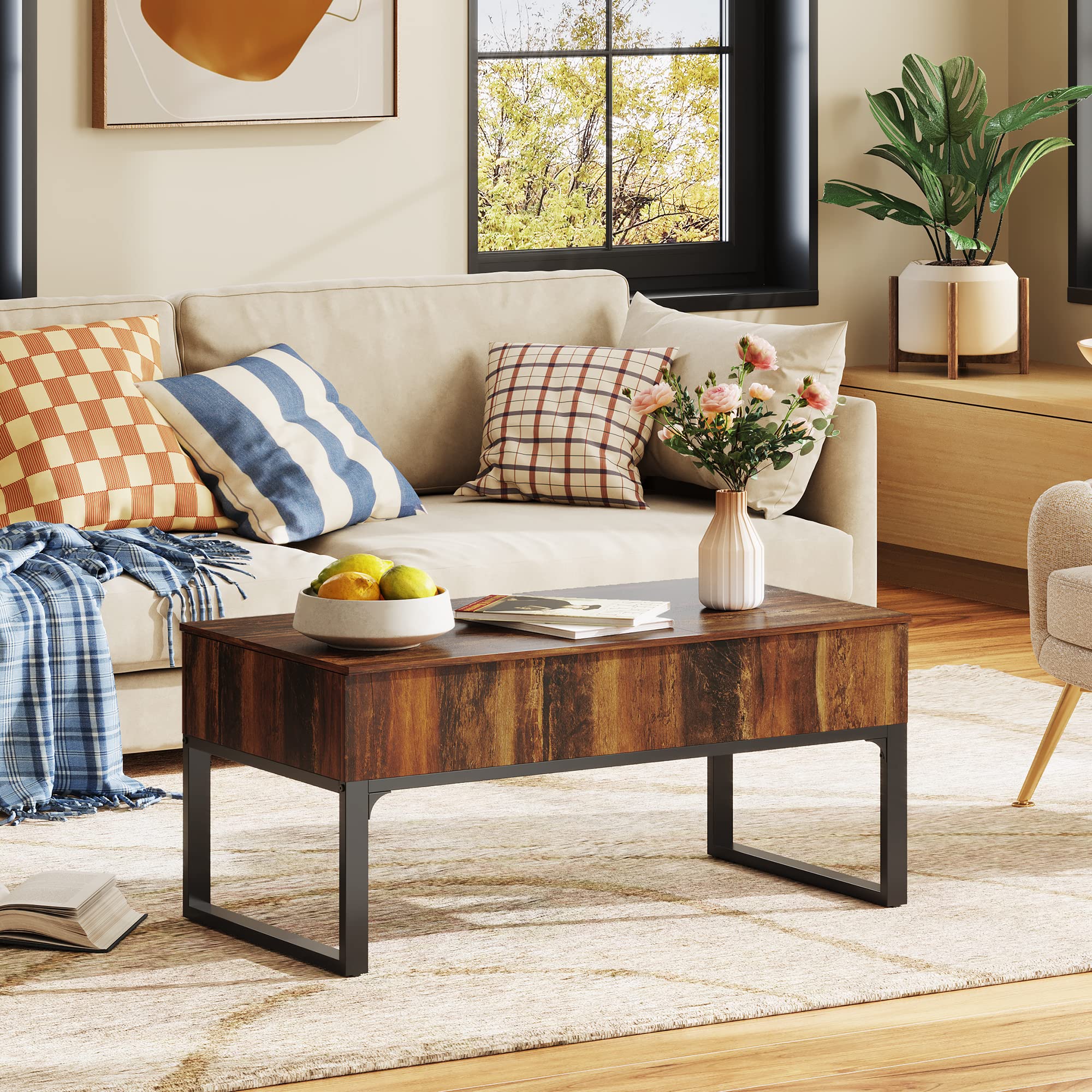 WLIVE Lift Top Coffee Table with Storage - 40.9