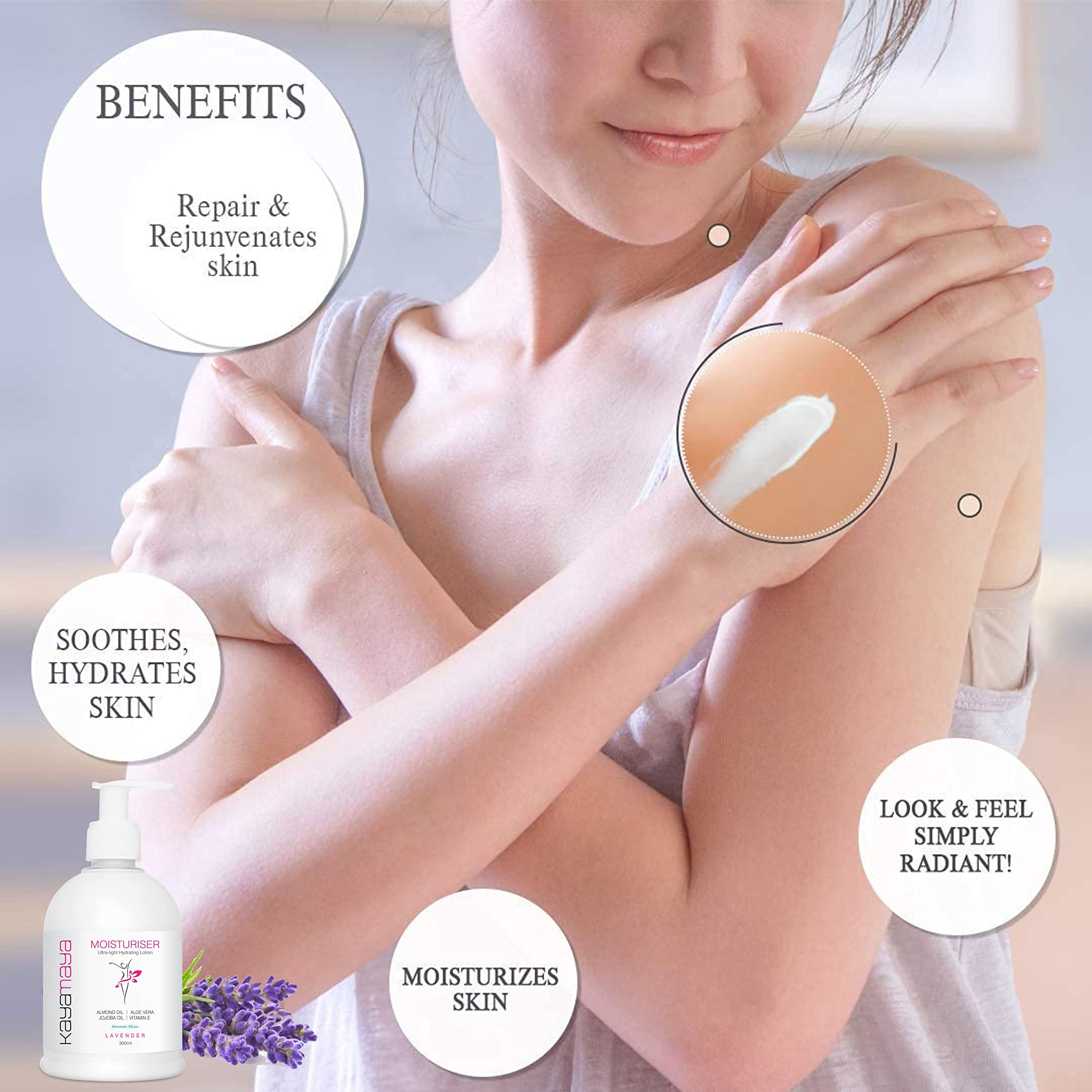 Kayamaya Original Body Lotion with Almond Oil & Aloe Vera for Normal Skin - 300ml | Hydrating & Nourishing Moisturizer for Daily Skincare Routine