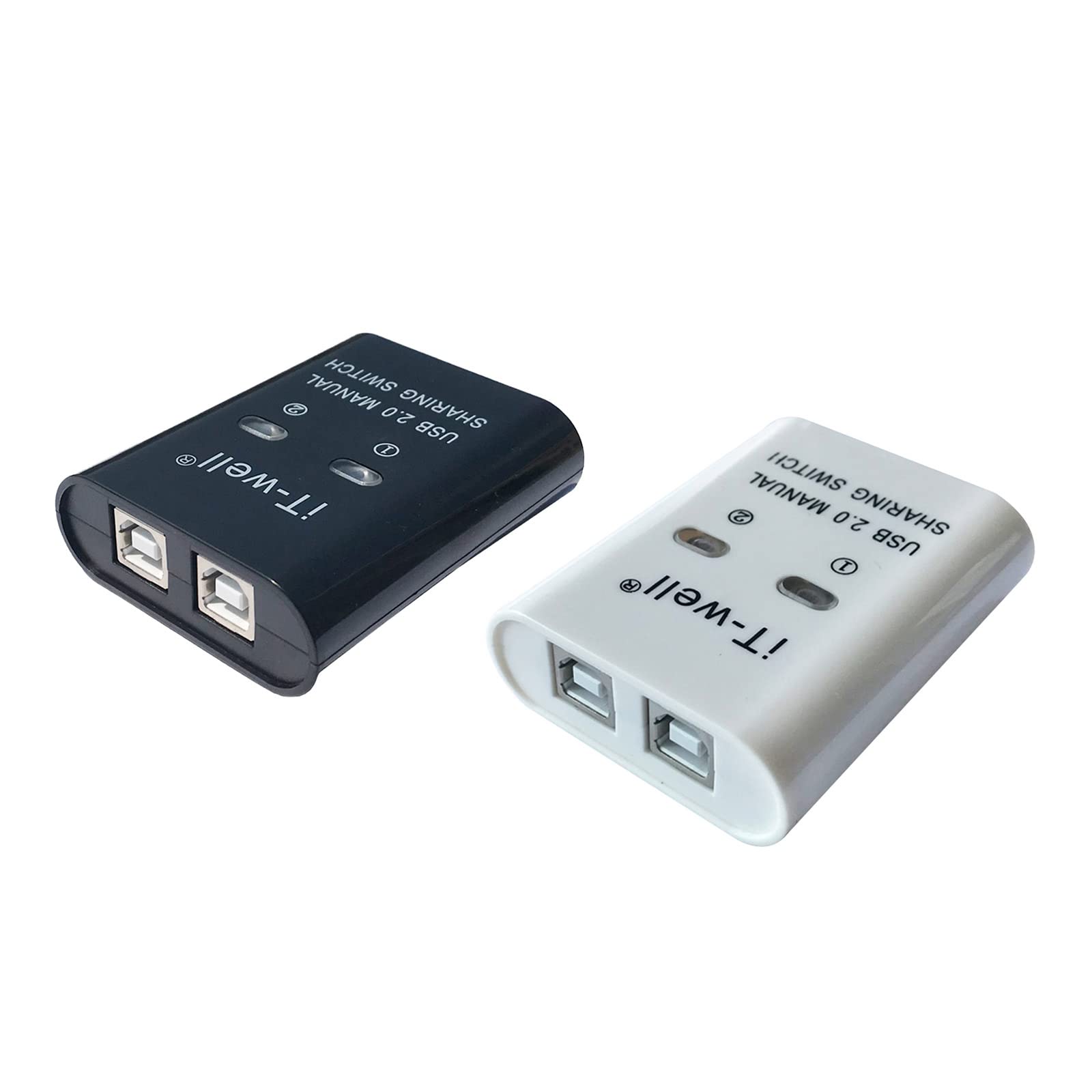 CASNO USB Switch Selector 2 Port KVM Switch Adapter - 2 Input 1 Output USB Sharing Hub for Printer, Keyboard & Mouse - Perfect for Home Office & Multi-Computer Setup