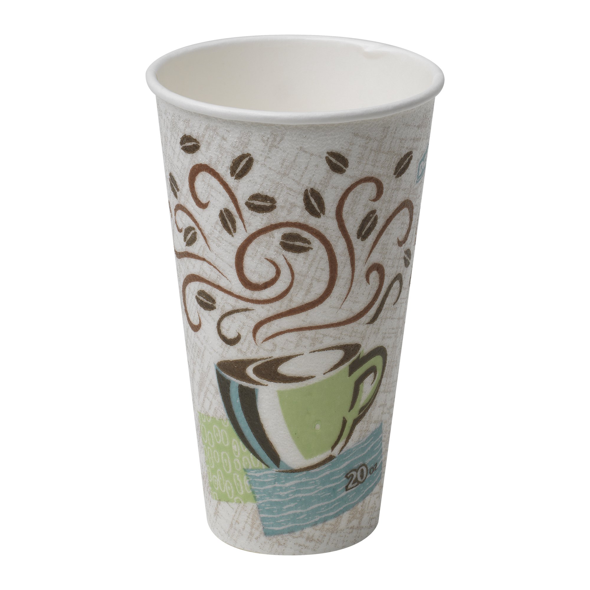 Dixie PerfecTouch 20 oz. Insulated Paper Coffee Cups - 500 Count (25/Sleeve, 20 Sleeves/Case) - Hot & Cold Drink Containers for Office, Cafes & Home Use - Black Coffee Haze Design by GP PRO (Georgia-Pacific)