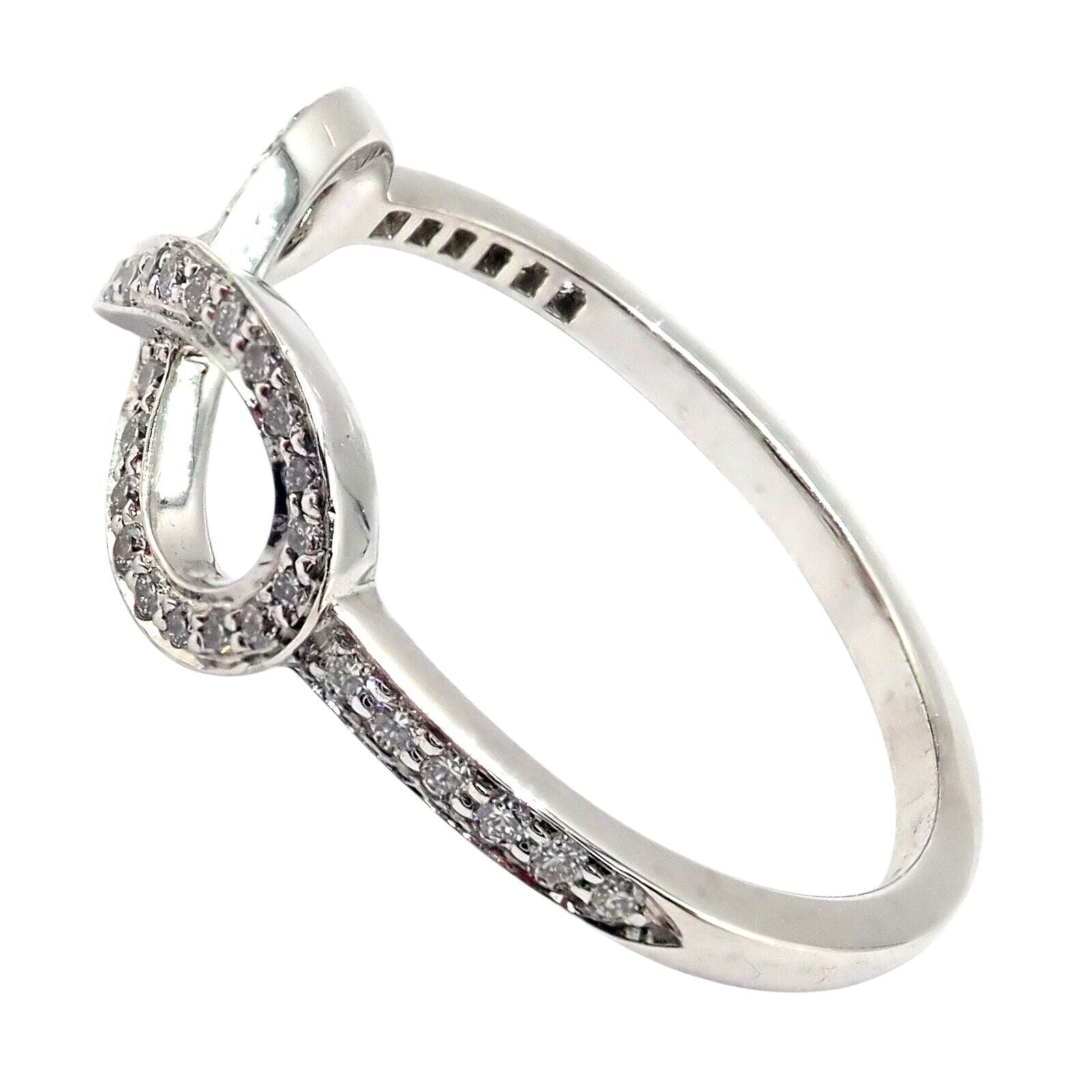 Tiffany & Co Platinum 0.12 Carat Diamond Infinity Stacking Ring - Size 6.5 - Elegant Wedding Band, Anniversary Gift for Her, Perfect for Stacking with Other Rings
