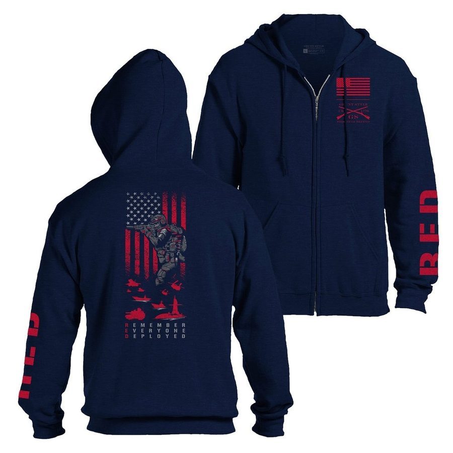 RED Friday Full Zip Hoodie Navy - Stylish & Comfortable Men's Hooded Sweatshirt for Casual Wear, Gym & Outdoor Activities