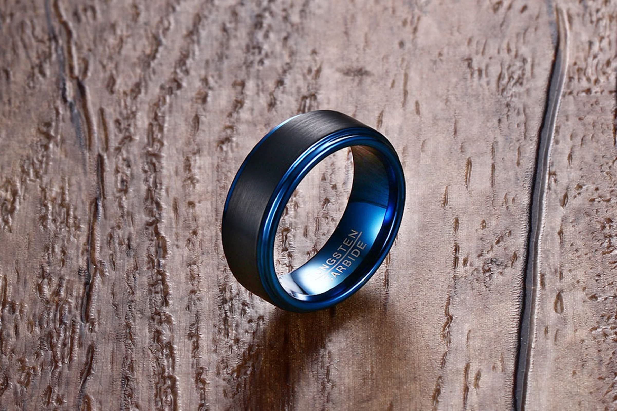 Engravable 8MM Tungsten Rings for Men - Matte Finish Wedding Band, Comfort Fit Tungsten Carbide Ring - Perfect for Anniversary Gifts & Couple Jewelry