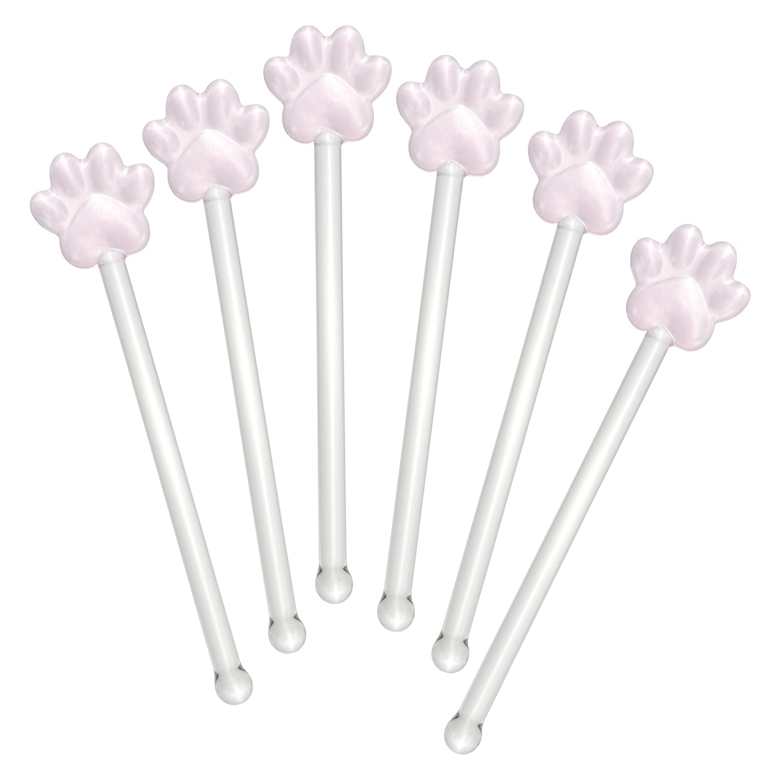 6Pcs Cabilock Cocktail Drink Mixer Bar Set - Transparent Long Handle Glass Cat Claw Stirring Sticks for Mojito, Martini & Cocktail Making - Perfect for Home Bars, Parties & Mixology Enthusiasts