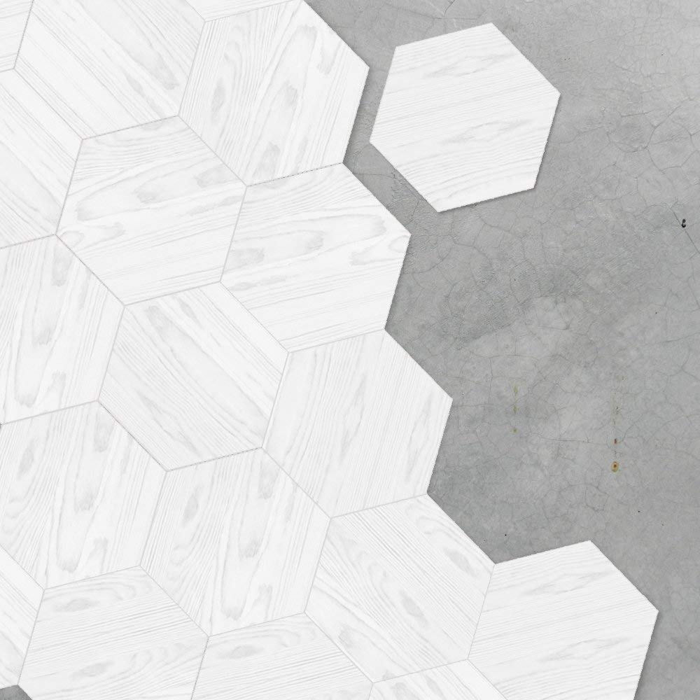 10 Pack Hexagon Non-Slip Vinyl Floor Stickers - Peel and Stick Self-Adhesive Wall Decals for Home Decor, Living Room, Kitchen & Bathroom - 7.9x9.1 Inch - Perfect for DIY Home Improvement, Nursery, Dorm & Office Spaces