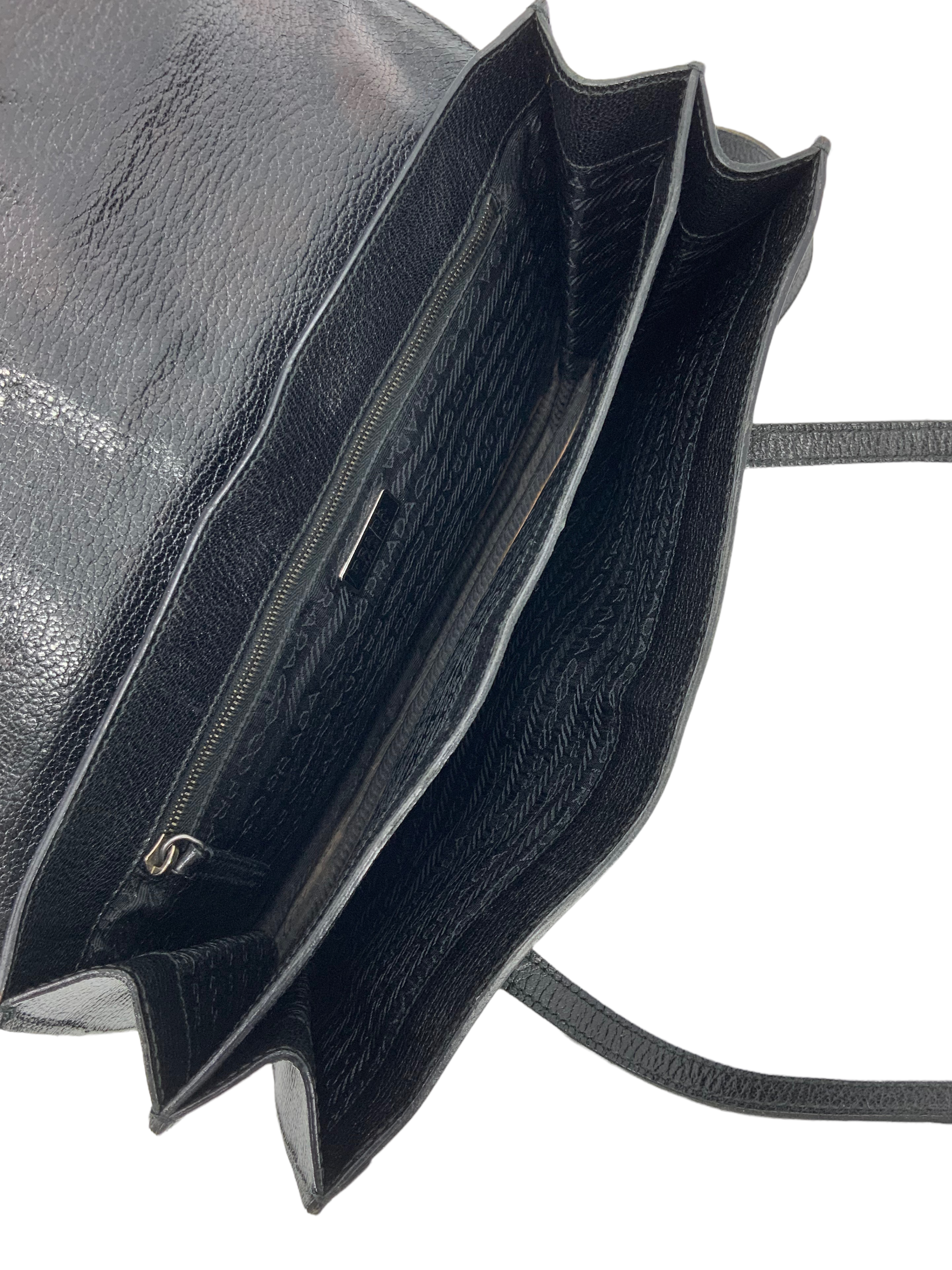 Prada Leather Buckle Flap Shoulder Bag for Women - Luxury Designer Crossbody Purse for Work, Travel & Evening Out