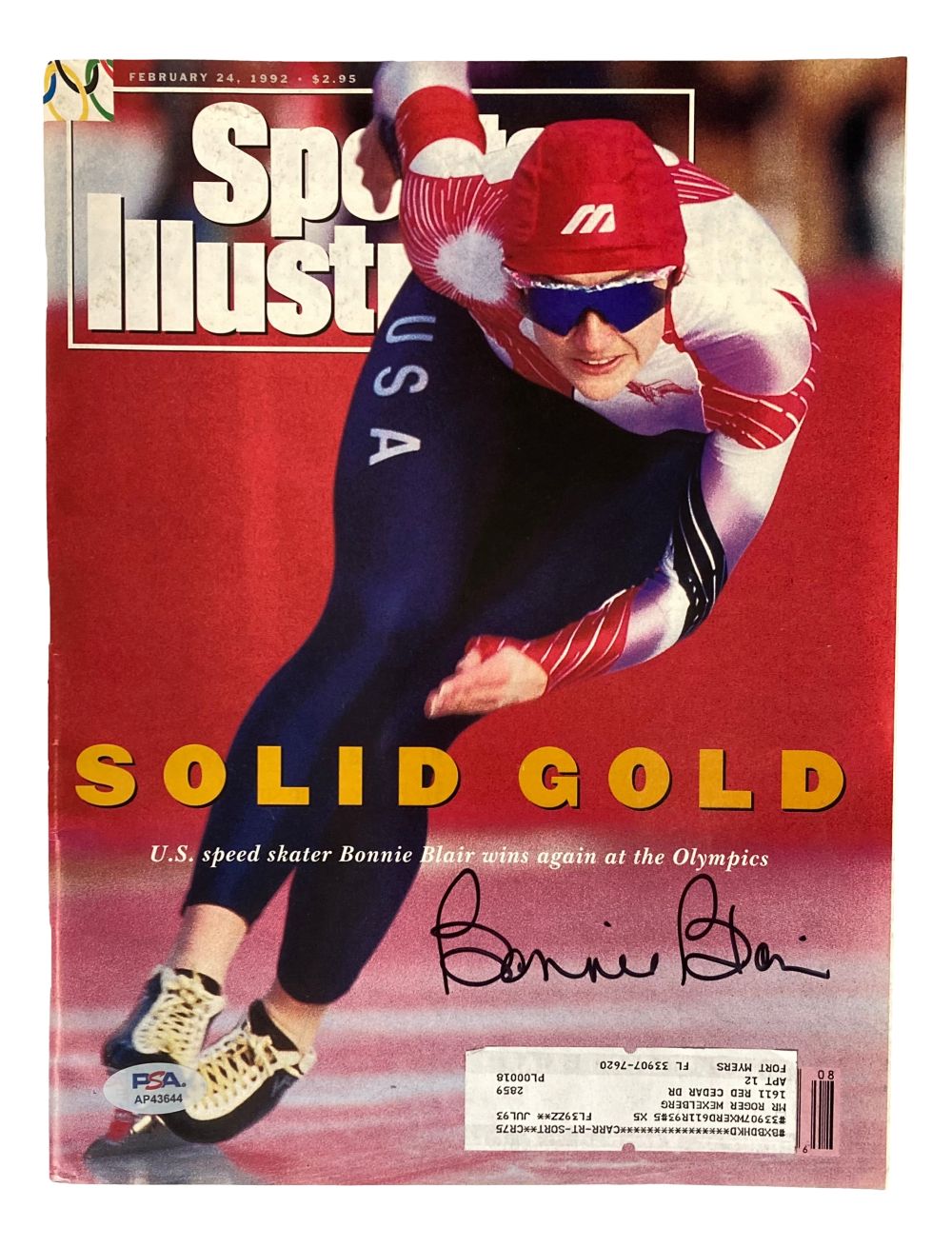Bonnie Blair Autographed Sports Illustrated Magazine - Feb 24, 1992 Issue - PSA/DNA Certified - Olympic Speed Skating Memorabilia - Perfect for Collectors & Sports Fans Display