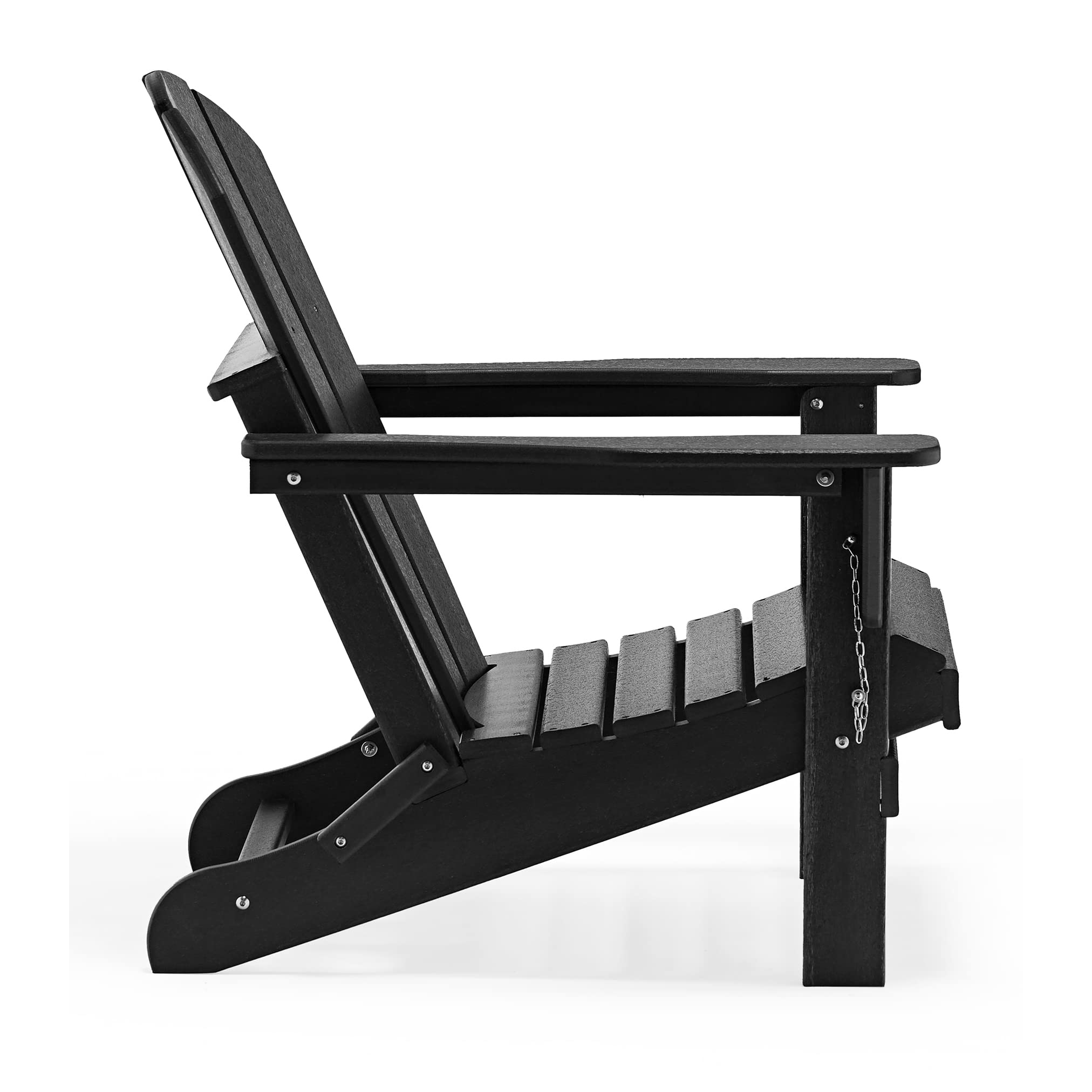 HDPE Adirondack Chair Set with Ottoman & Table - Outdoor Patio, Garden, Backyard