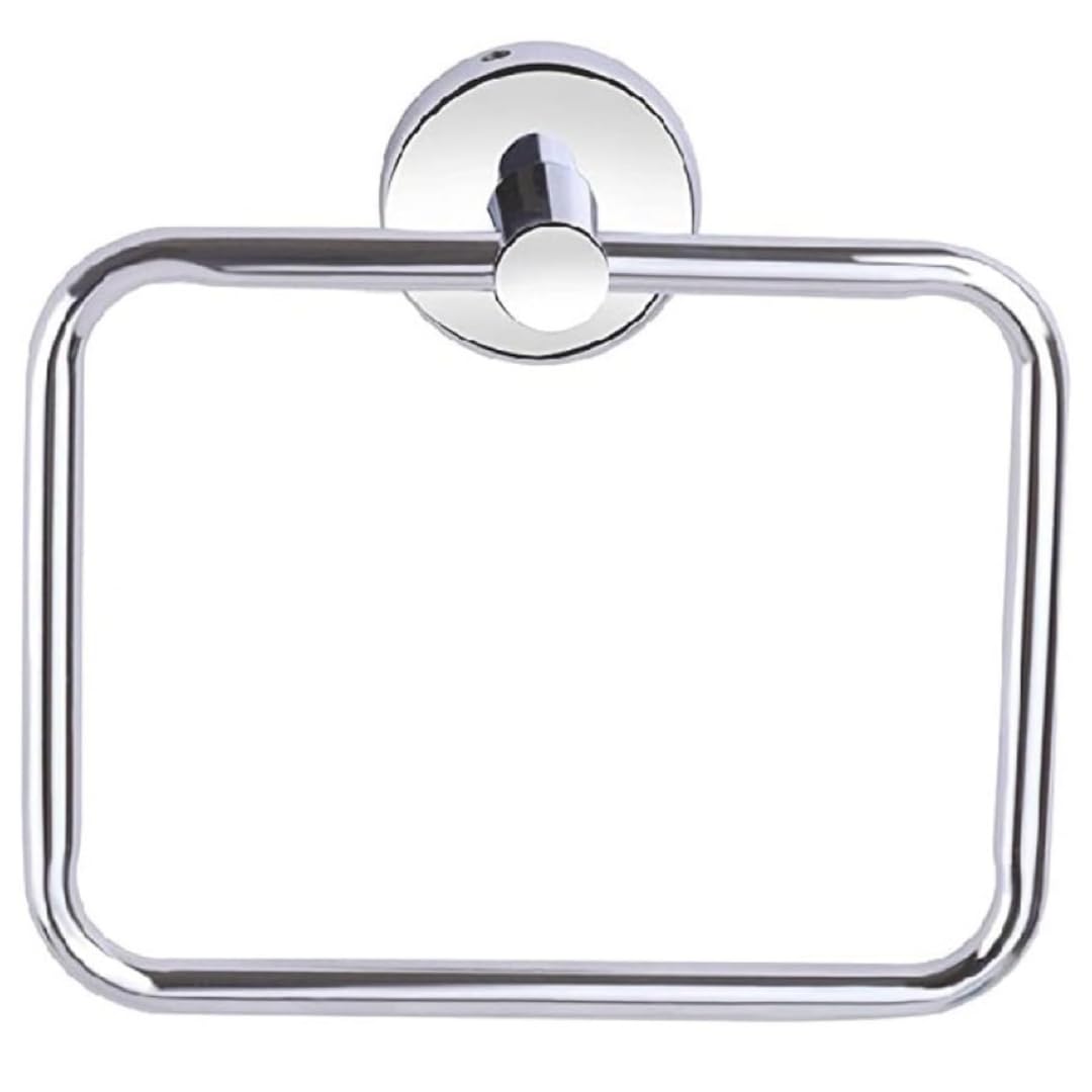 Premium 100% Stainless Steel Square Towel Ring Set - 2 Pack, Rust-Resistant Bathroom Hardware for Modern Homes - Perfect for Bathrooms, Kitchens, and Spa Areas