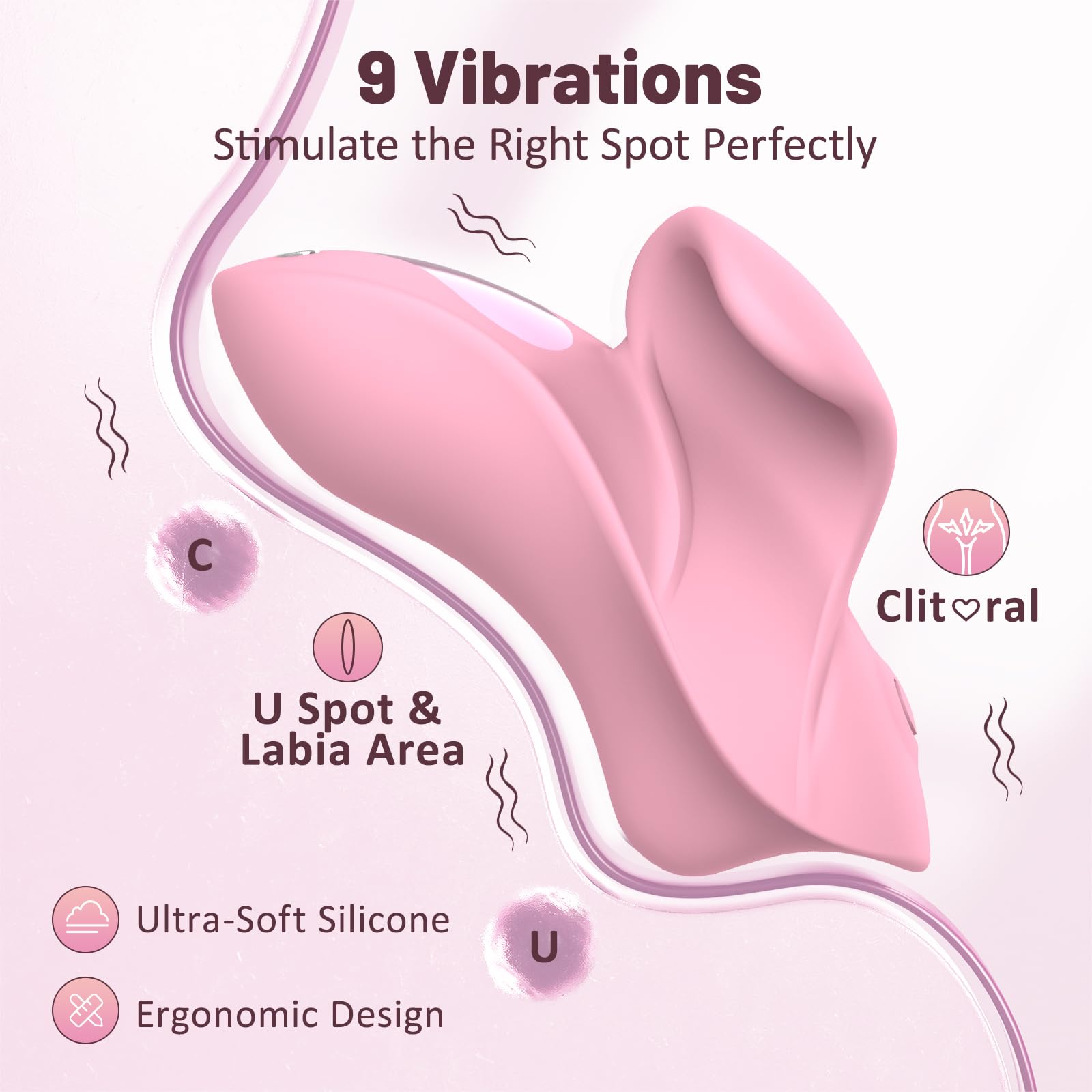 Mini Vibrator for Women - 9 Vibration Modes Silicone Clitoral Stimulator, Rechargeable Finger Vibrator for Couples - Perfect for Clitoris & Nipple Stimulation - Enhance Intimacy & Pleasure in Bedroom Play