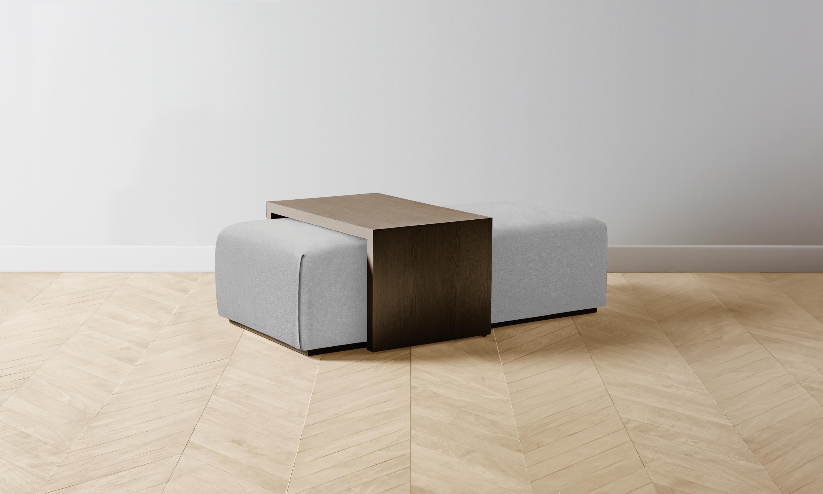 The Bowery Ottoman - Performance Linen Weave Cloud Sofa | Modern Living Room Furniture for Small Spaces | Perfect for Apartments, Studios & Cozy Home Decor