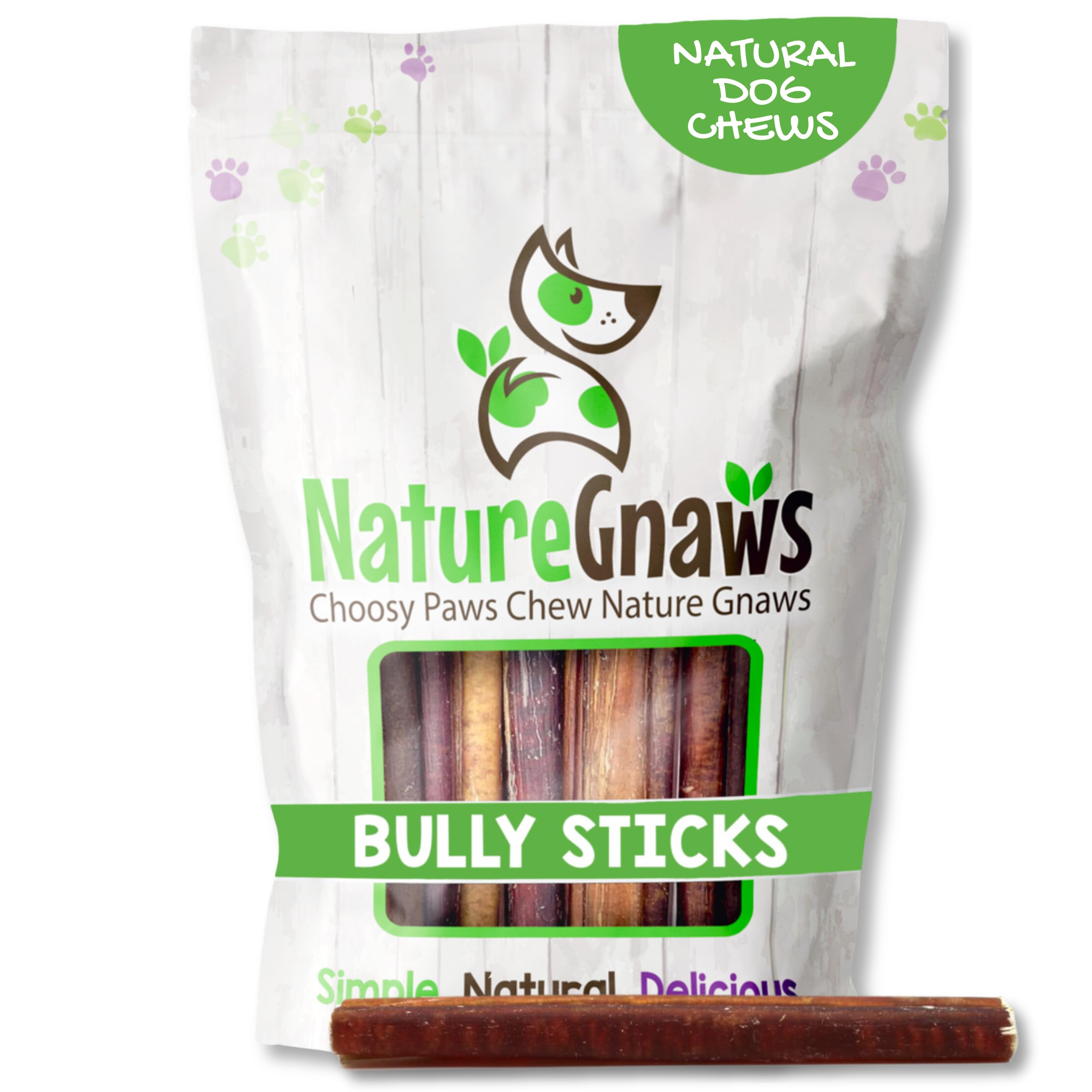 Nature Gnaws Large Bully Sticks for Dogs 5-6