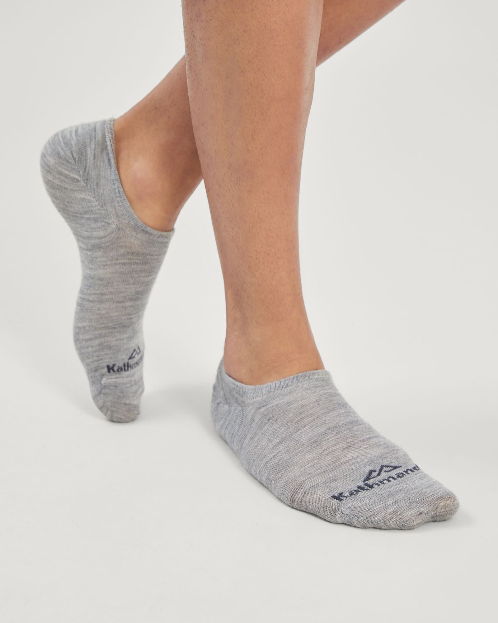 Premium Merino Wool No-Show Socks - Breathable & Odor-Resistant Grey Marle for Men & Women - Perfect for Running, Sneakers & Everyday Comfort