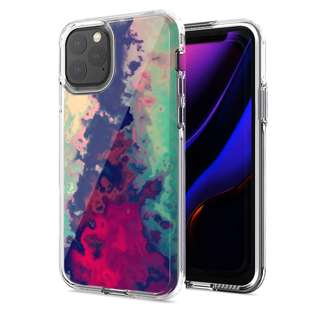 Colorful Watercolor Design Double Layer Protective Case for Apple iPhone 12/12 Pro - Slim Shockproof Cover for Everyday Use & Travel Protection