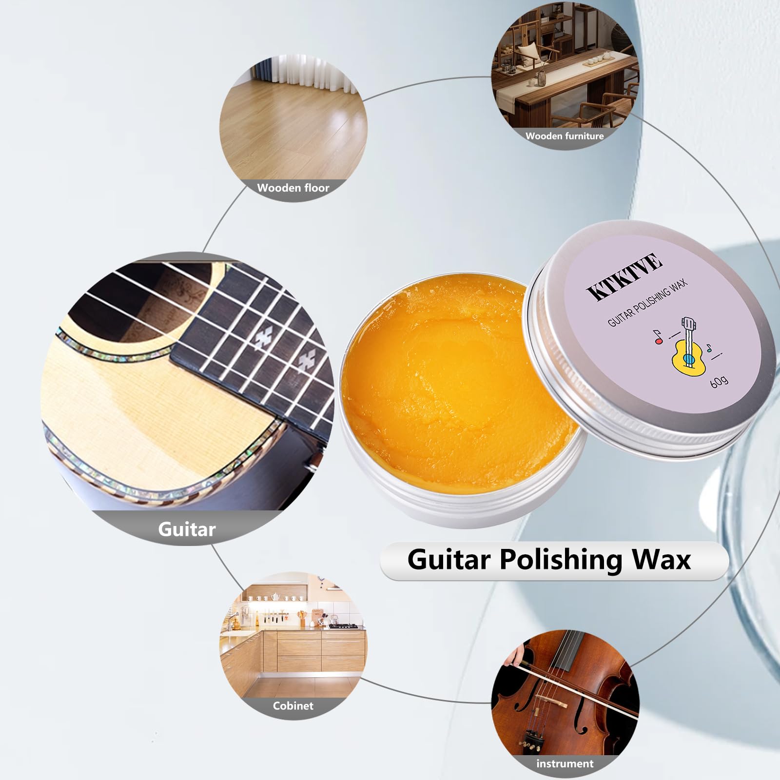 Guitar Cleaning Kit 8-Pack with Cleaner, Polish & Tools for Guitar Care & Maintenance