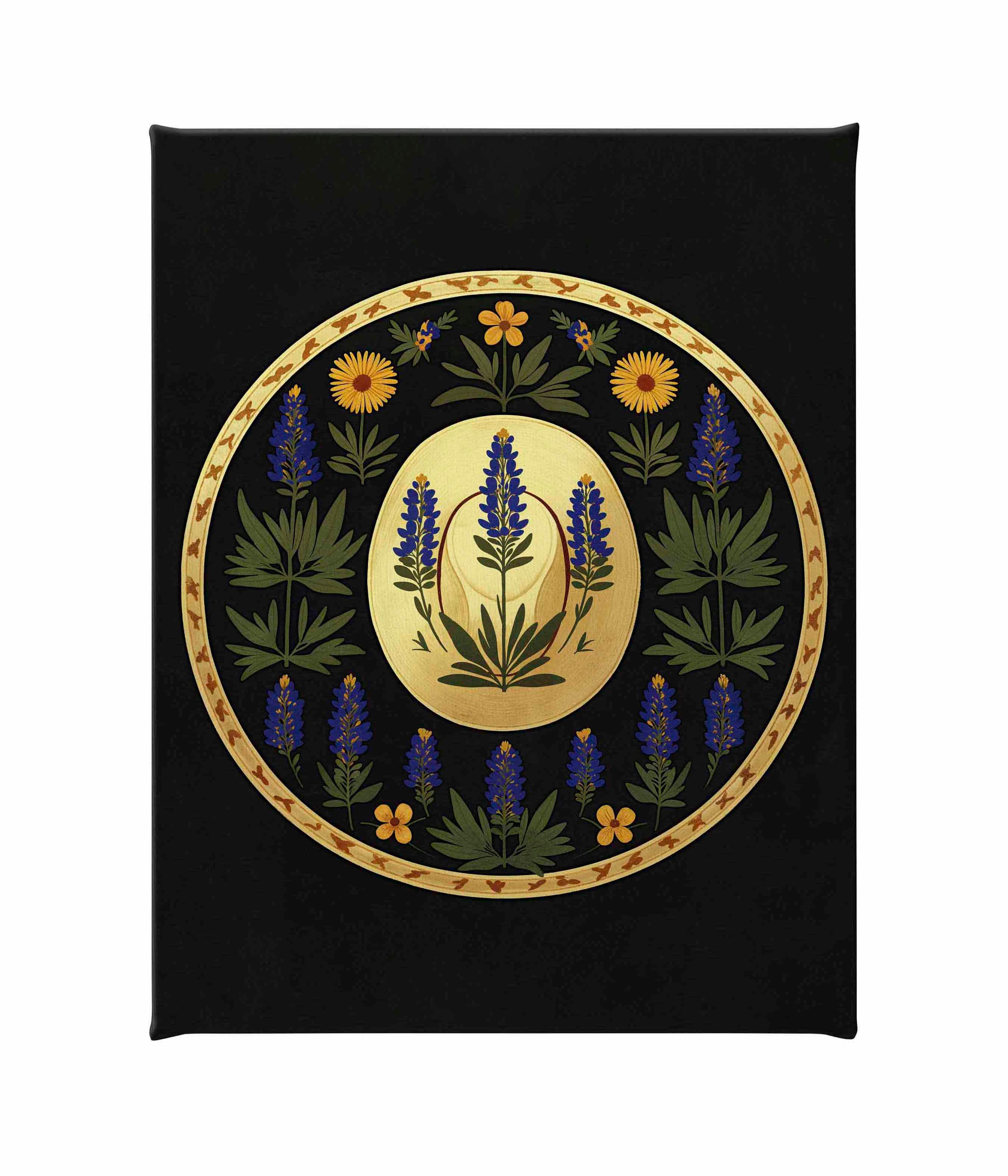 Bluebonnet Brimmer Gallery Wrapped Canvas Print - Floral Wall Art Decor for Living Room, Bedroom & Office - Premium Cotton Canvas with Wooden Frame