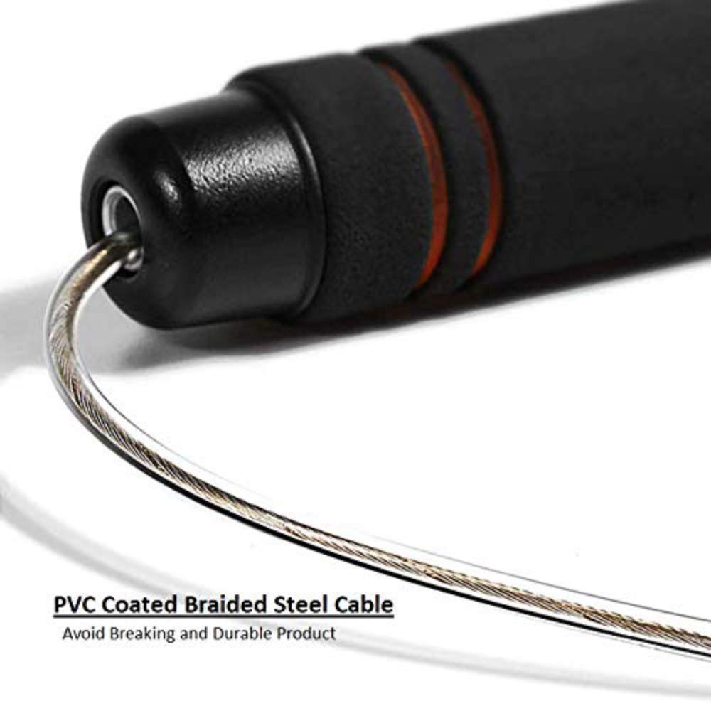 Adjustable Speed Jump Rope for Adults - Tangle-Free Fitness Rope with Memory Foam Handles & Ball Bearings - Ideal for Men & Women Workouts, Cardio Training, and Home Gym Exercises