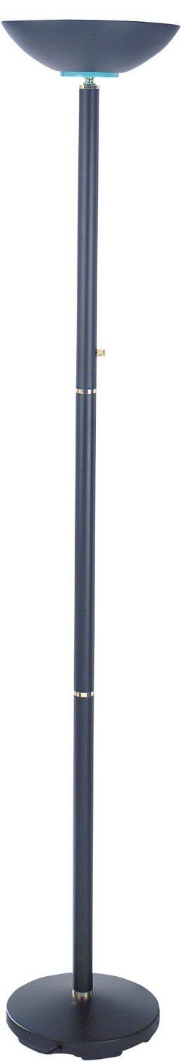 Single Bulb Hi-Lo Switch Floor Lamp in Black - Adjustable Brightness for Living Room, Bedroom, or Office Lighting