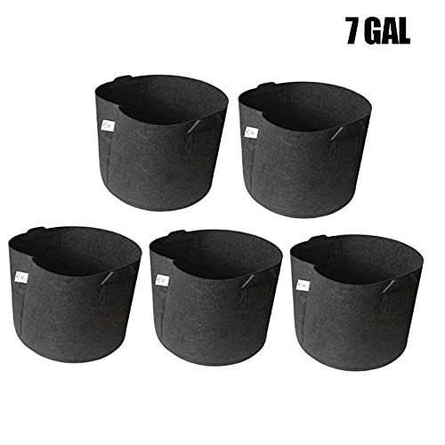 VALINK 5-Pack Heavy Duty Thickened Nonwoven Fabric Grow Bags with Handles - Durable Plant Pots for Vegetables, Flowers & Herbs - Ideal for Indoor/Outdoor Gardening, Balcony & Patio Planting