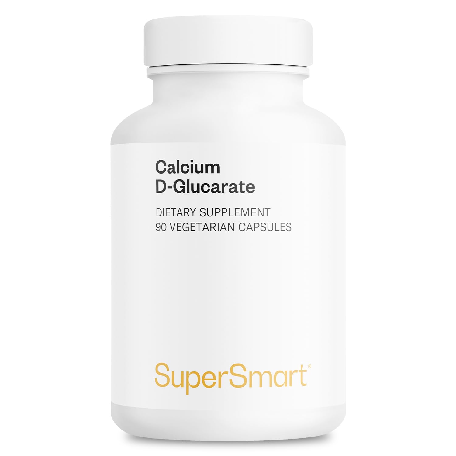 SuperSmart - Calcium D-Glucarate 1500mg per Day (High Strength) - Non-GMO, Gluten Free Calcium Supplement - 90 Vegetarian Capsules for Detox & Hormone Balance