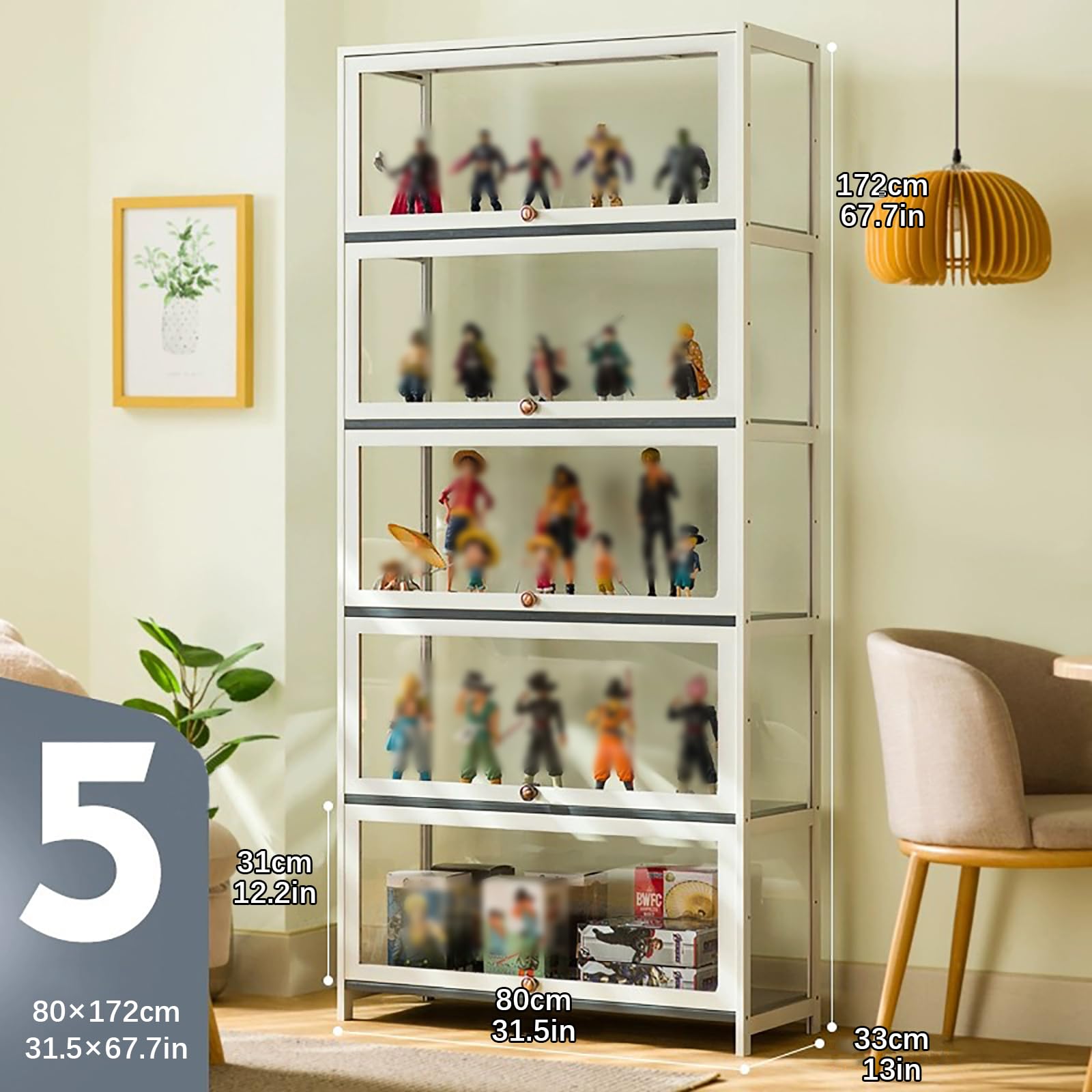 Acrylic Display Case for Collectibles - Glass Curio Cabinet with Flip Magnetic Door | Bamboo & Acrylic Material | Perfect for Action Figures, China Storage & Home Decor Showcase