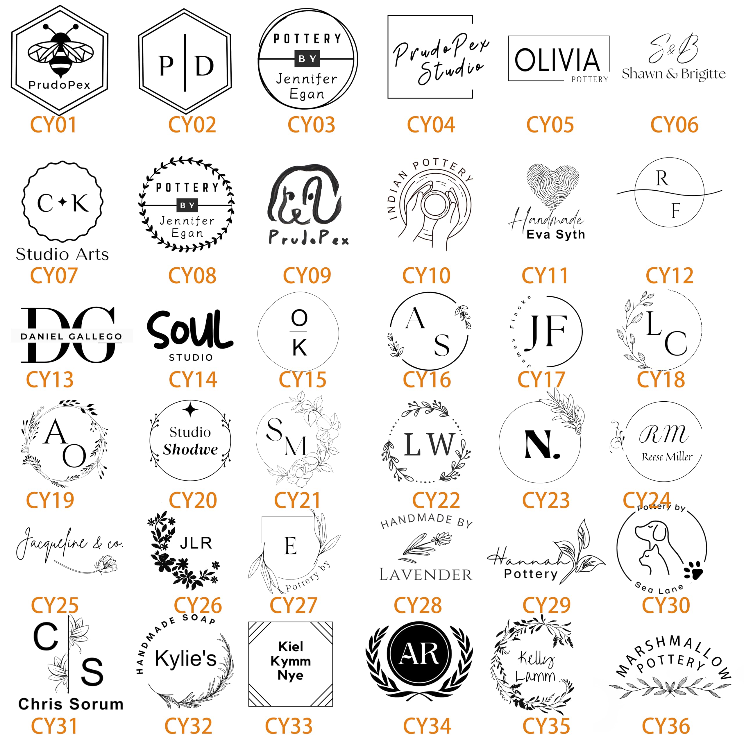 Custom Pottery Stamp for Clay - Personalized Initial Ceramic Clay Stamp (0.5 Inch) - Perfect for Pottery Making, Ceramic Arts & DIY Clay Projects - Not for Soap