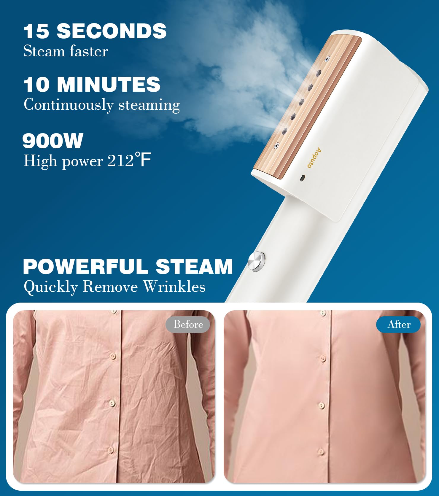 Portable Handheld Garment Steamer for Clothes - Mini Travel Steamer Iron for All Fabrics, Wrinkle Remover for Home, Office & Suitcases - Perfect for Business Trips, Weddings & Daily Outfits
