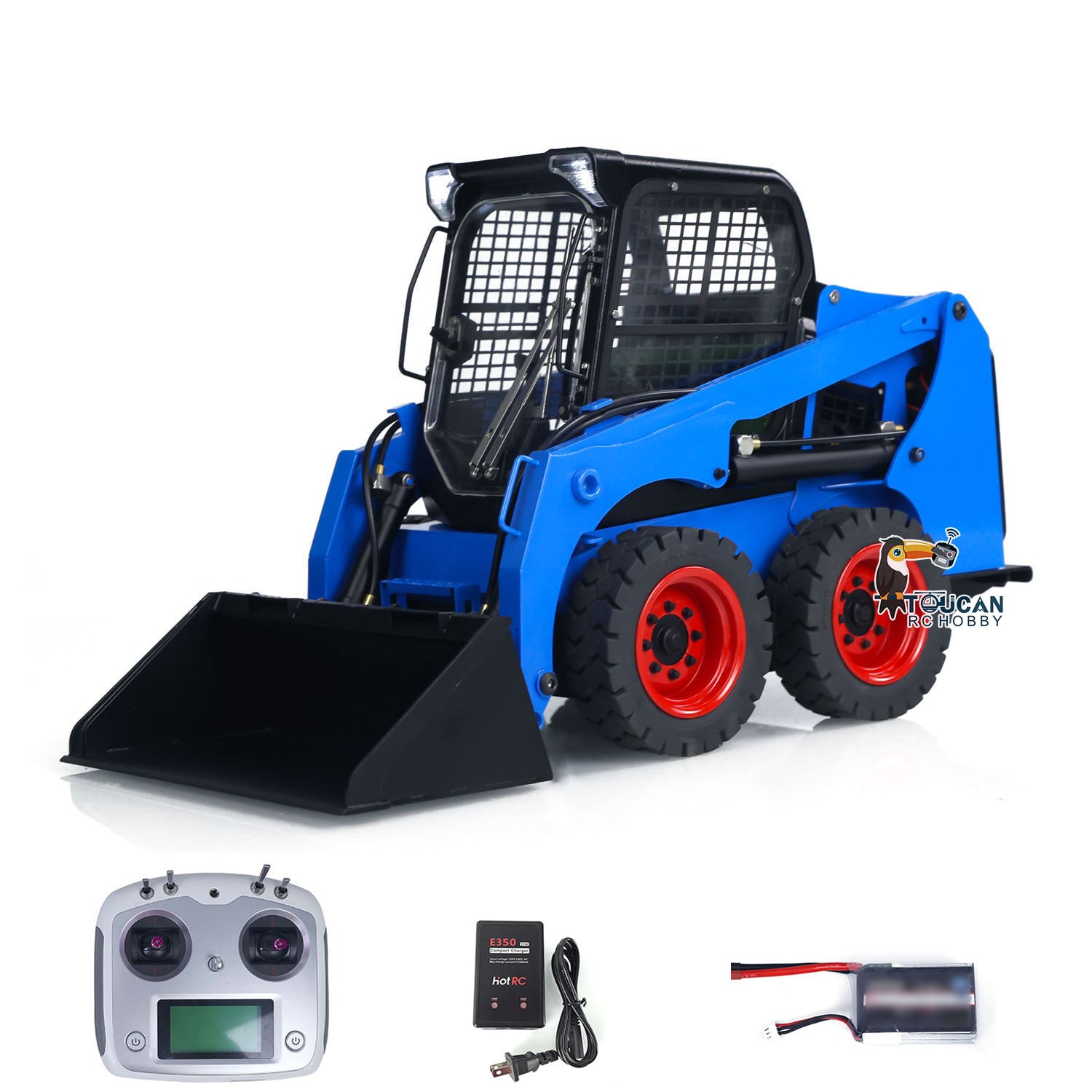 1/14 Scale Metal Hydraulic RC Skid Steer Loader - SM450 Remote Control Construction Vehicle Toy with Realistic Functions | Perfect for Construction Site Play, Collectors & RC Hobbyists