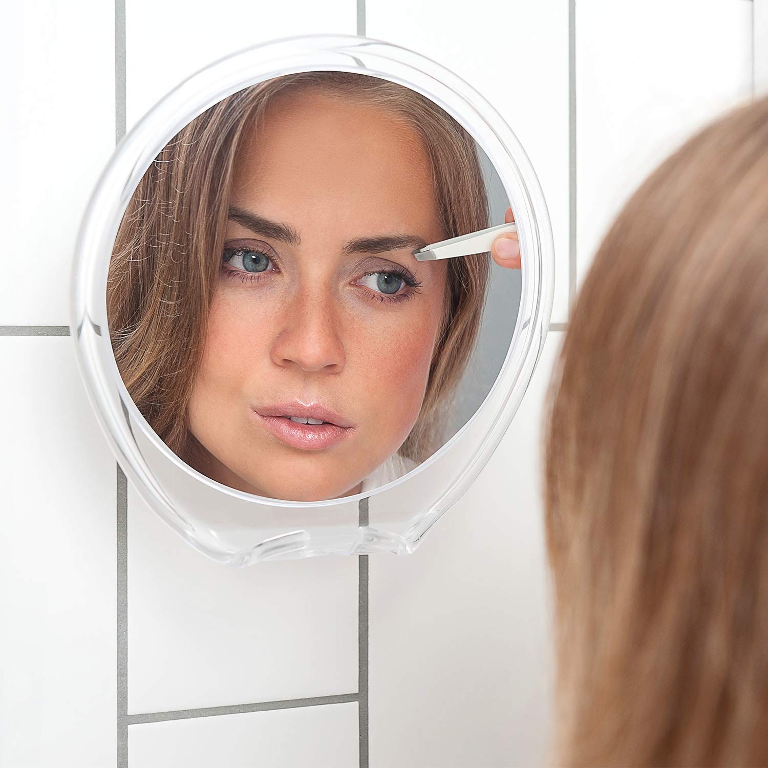 Luxo Fog-Free Shower Mirror with Razor Holder & Strong Suction Cup - Shatterproof Anti-Fog Bathroom Mirror for Shaving, Grooming & Tweezing - Perfect for Steam Showers, Travel & Small Spaces