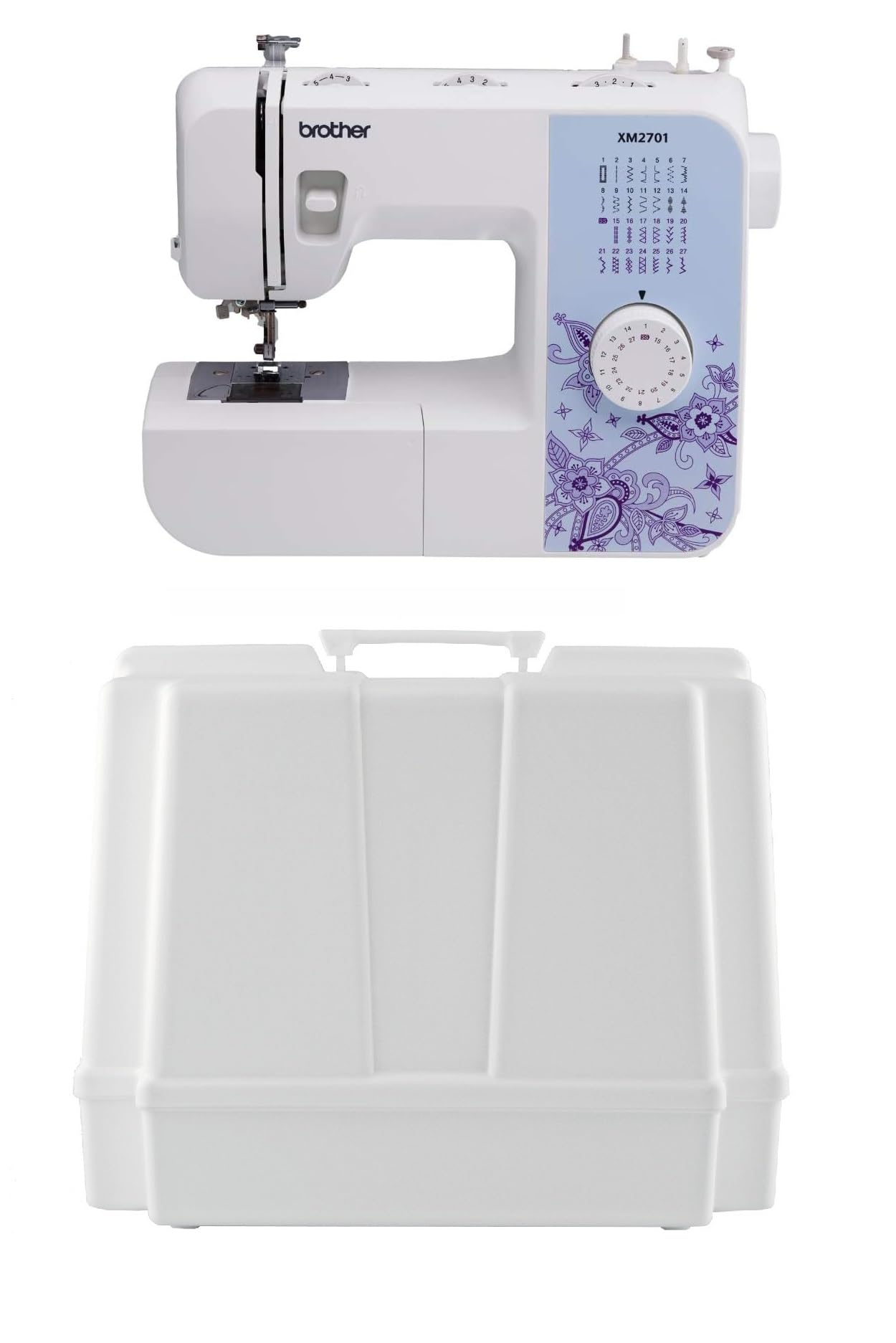 Brother XM2701 27-Stitch Sewing Machine with Hard Plastic Storage Case - Portable Sewing Machine for Beginners, Quilting, Dressmaking & Home DIY Projects