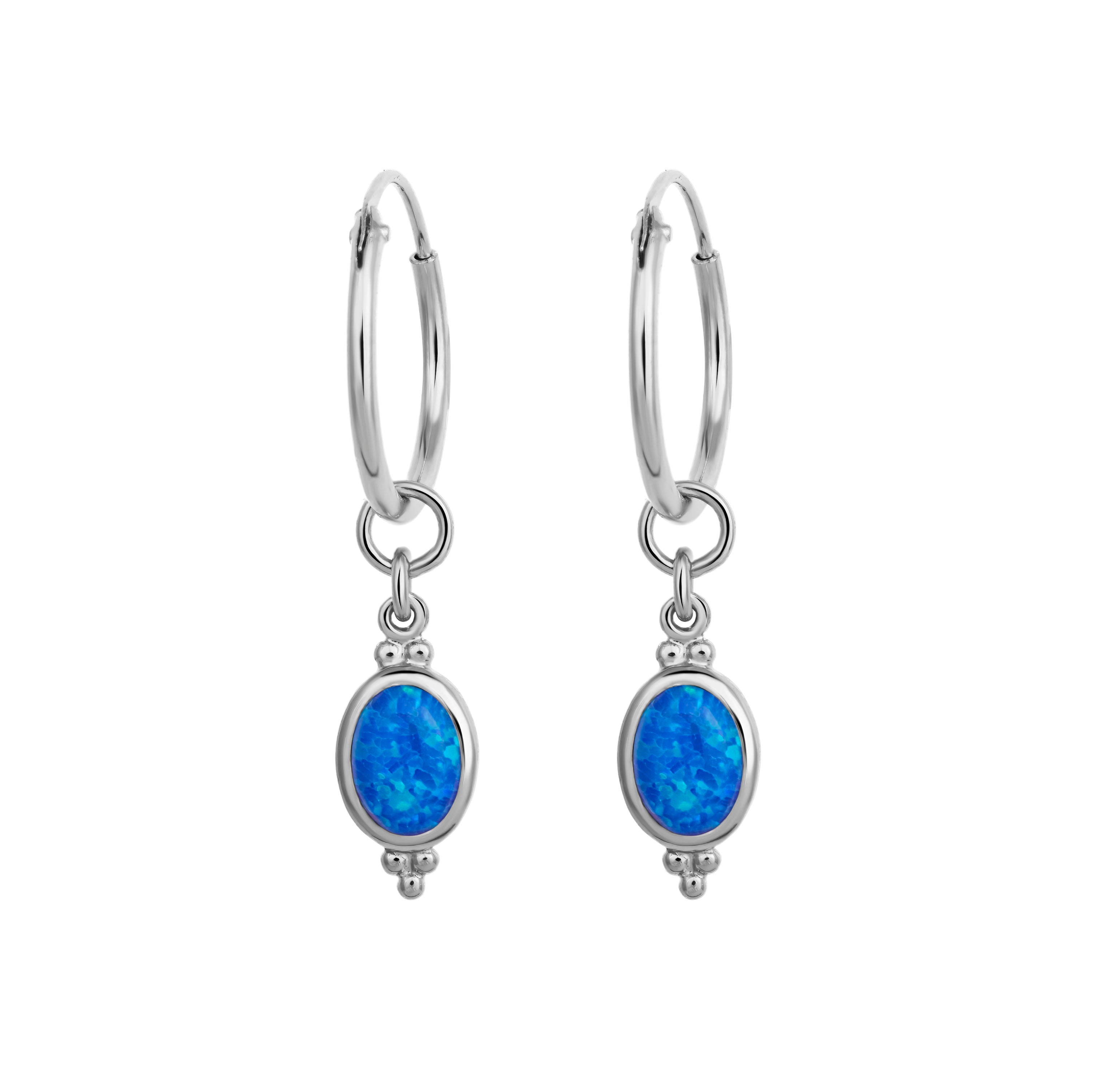 Moon Song Blue Opal Sleepers - Hypoallergenic Sterling Silver Earrings for Women | Perfect for Everyday Wear, Gifts & Special Occasions