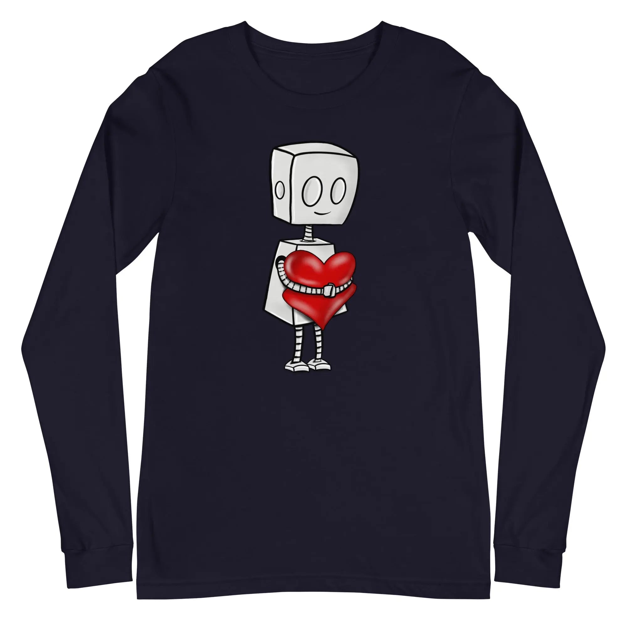 Cute Robot Long Sleeve T-Shirt - Soft Cotton Comfortable Casual Top for Men & Women | Perfect for Everyday Wear, Gifts, and Robot-Themed Events