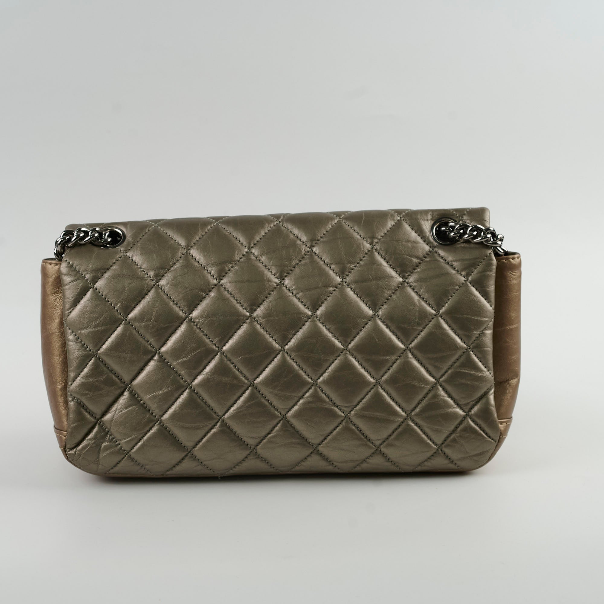 Chanel Metallic Bronze & Gold Seasonal Flap Bag - Luxury Designer Handbag for Women, Perfect for Evening Parties & Special Occasions