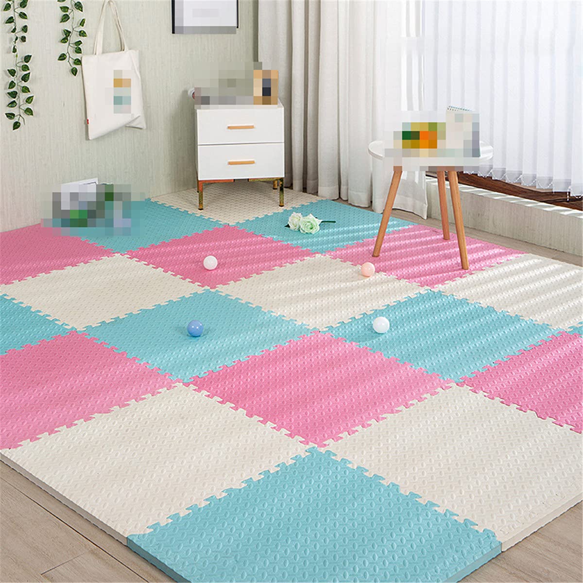 Non-Toxic EVA Foam Baby Play Mats - Soft Puzzle Floor Tiles for Kids Room, Nursery & Playroom - 24-Piece Interlocking Jigsaw Mats for Crawling, Learning & Playtime Safety