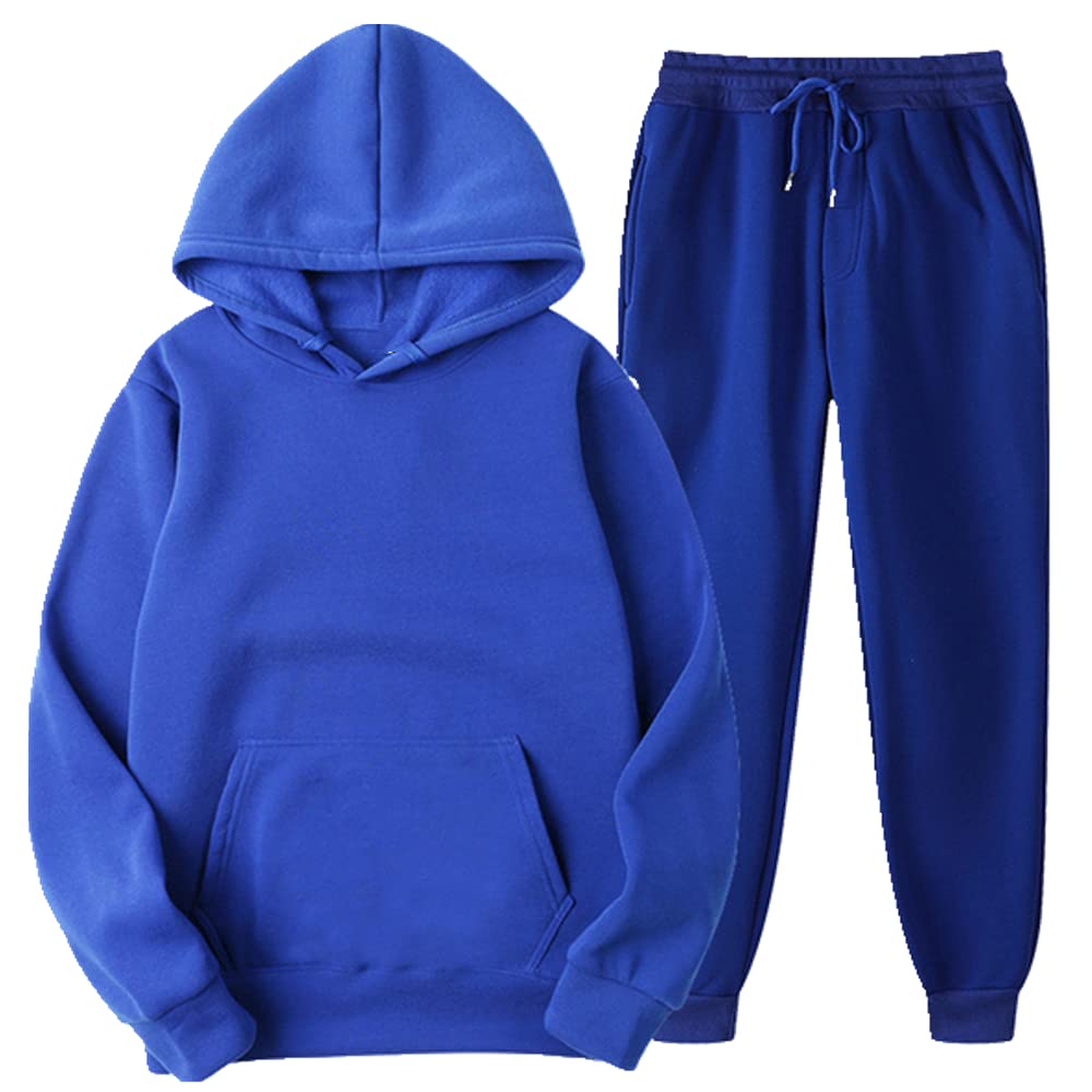 Men's Autumn Winter Tracksuit Set - Hooded Sweatshirt & Sweatpants 2-Piece Outfit for Gym, Running & Casual Wear