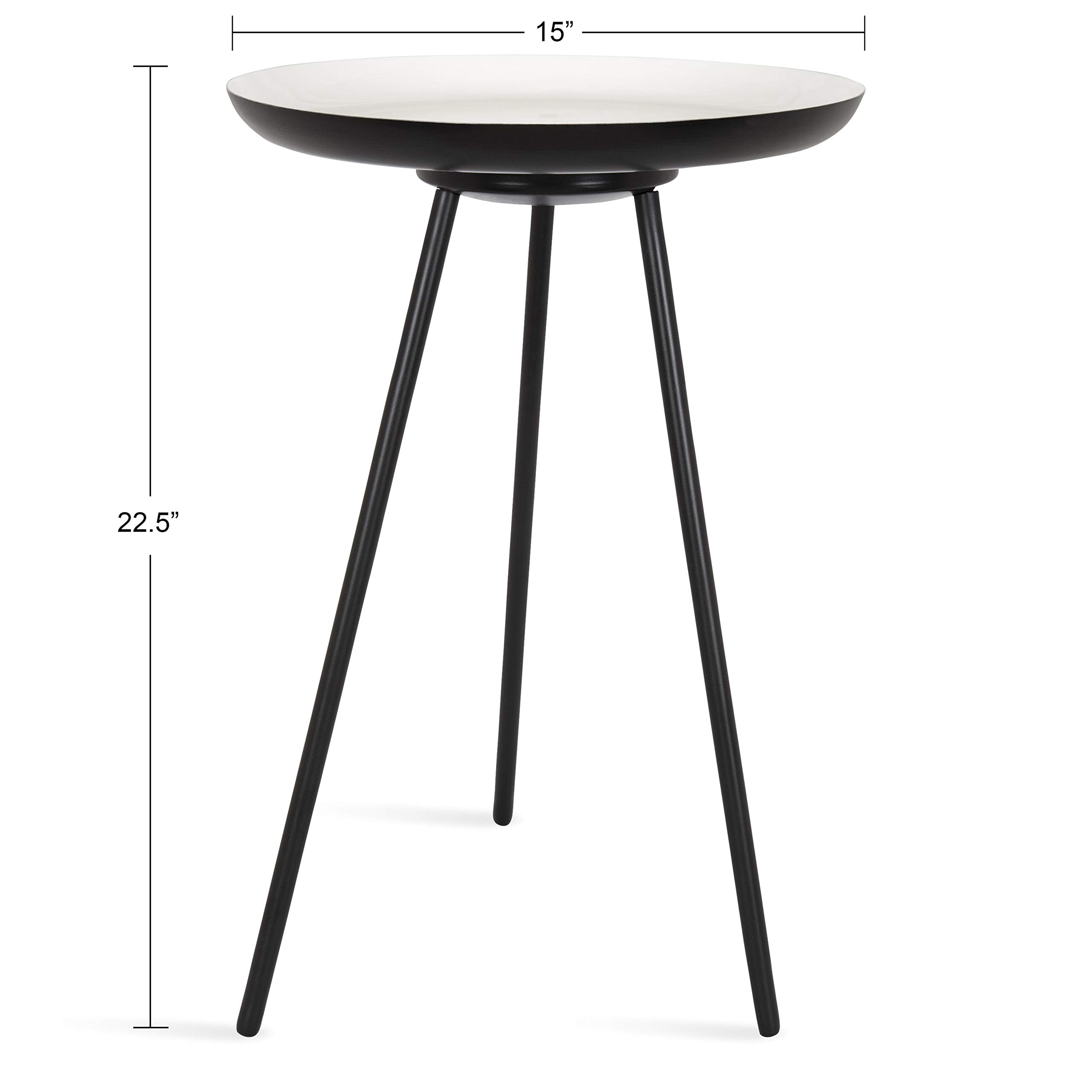 Kate & Laurel Laranya Modern Side Table - 15x15x22.5 Inch White & Black End Table - Perfect for Living Room, Bedroom, Office - Great as Sofa Side Table, Nightstand or Decorative Accent Piece