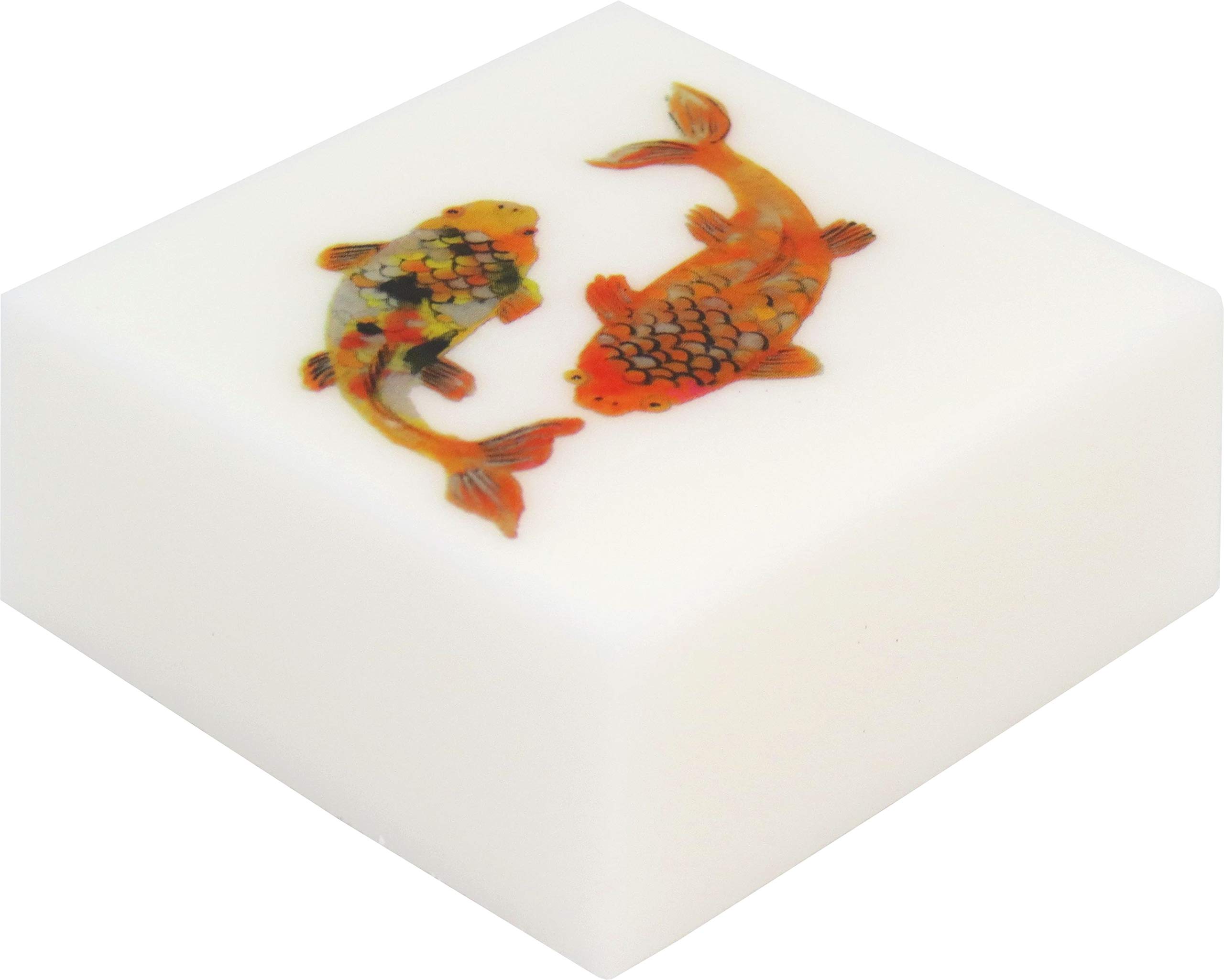Ruby Red Grapefruit Scented Glycerin Soap with Koi Fish Design - Natural Handmade Soap for Dry Skin, Gift Idea for Spa & Bath Relaxation