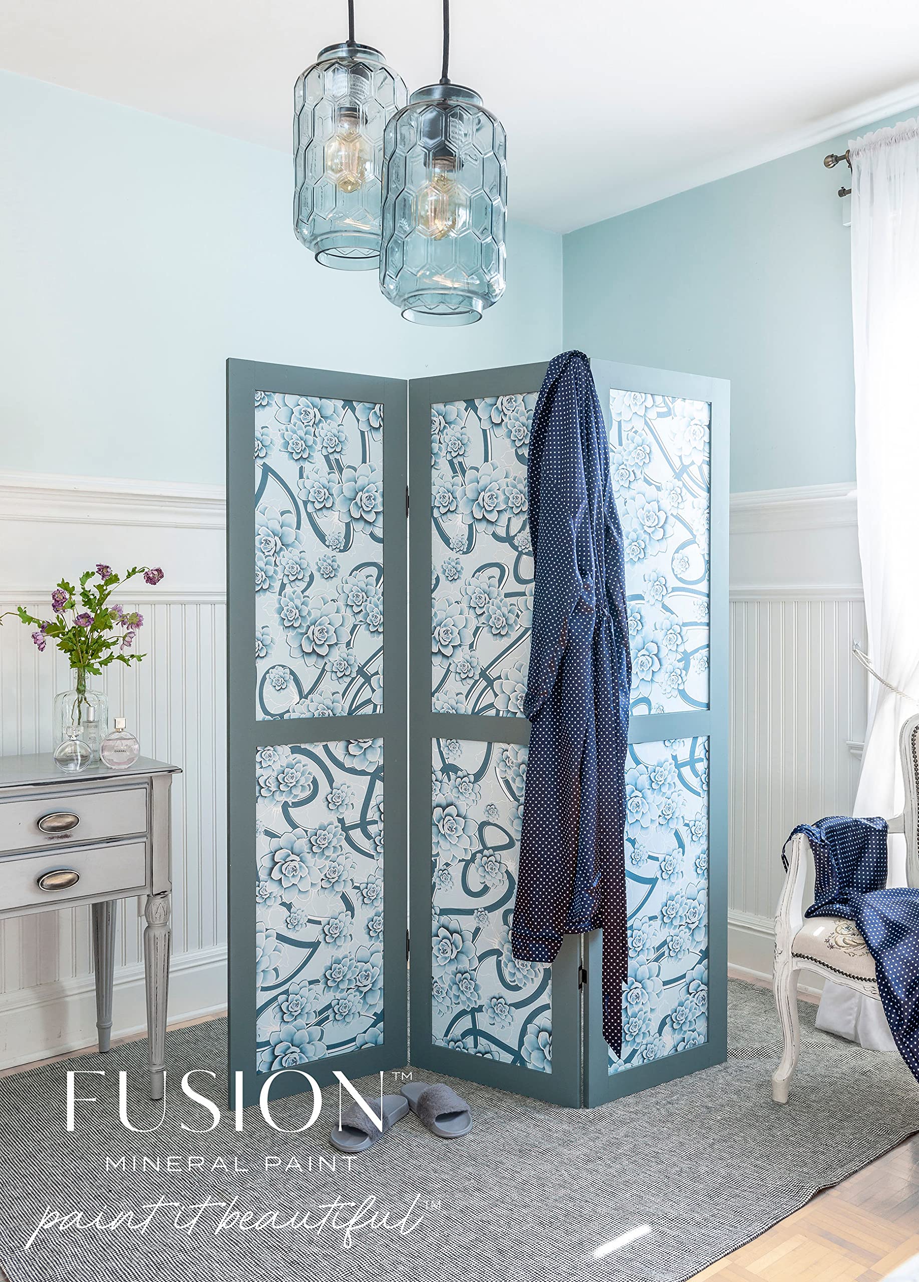 Fusion Mineral Paint - 500ml Blue Pine - Premium Chalk Style Paint for Furniture, Cabinets & DIY Home Decor Projects