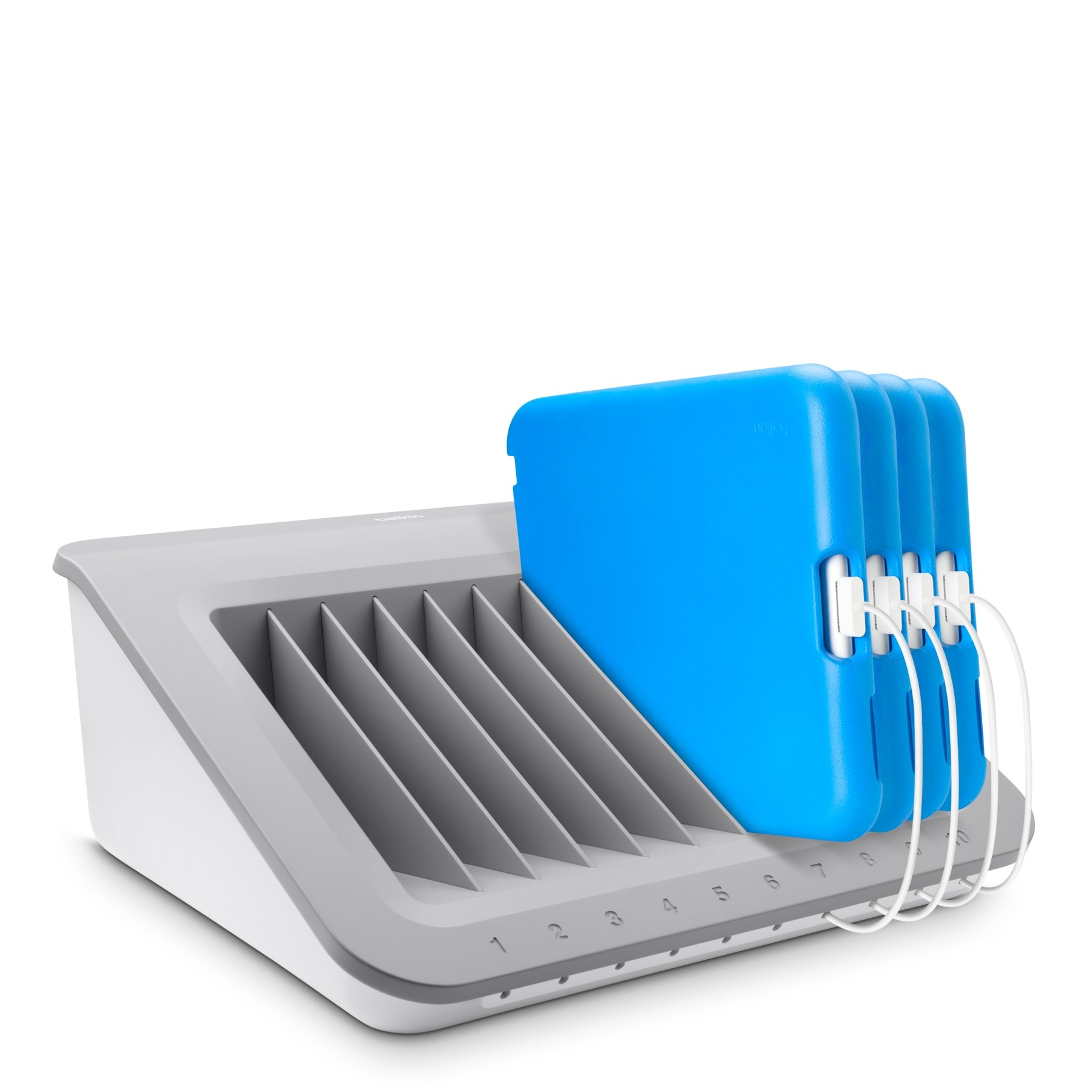 Belkin Multi-Device Charging Station for Laptops, iPads, Samsung Tablets & Chromebooks - 10-Port USB Hub with Surge Protection & Cable Management - Perfect for Classroom, Office & Home Organization