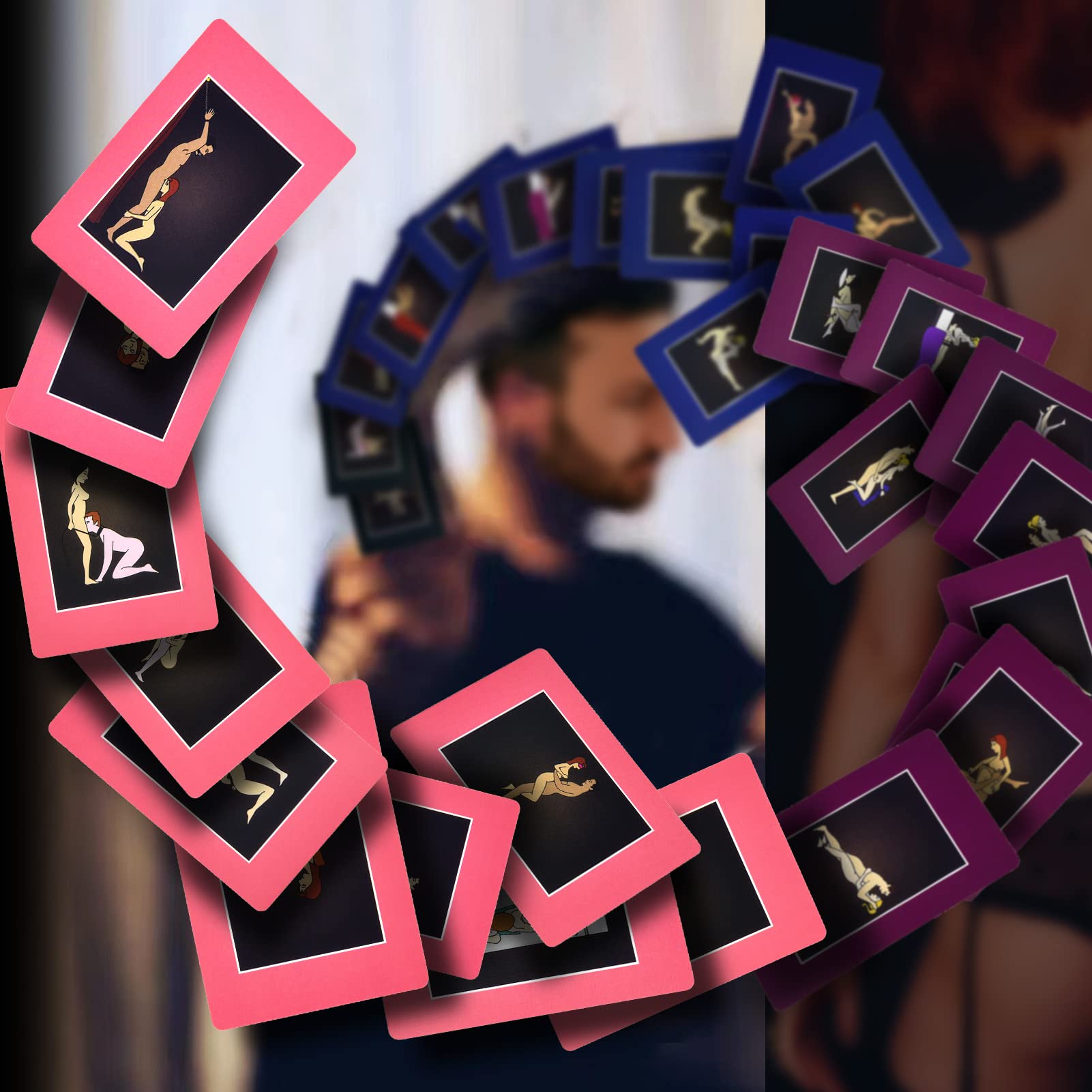 50 Sex Position Cards - Erotic Bondage Game for Couples, Adventurous Playing Cards for Spicing Up Your Bedroom - Perfect for Couples, Lovers & Adult Games Night