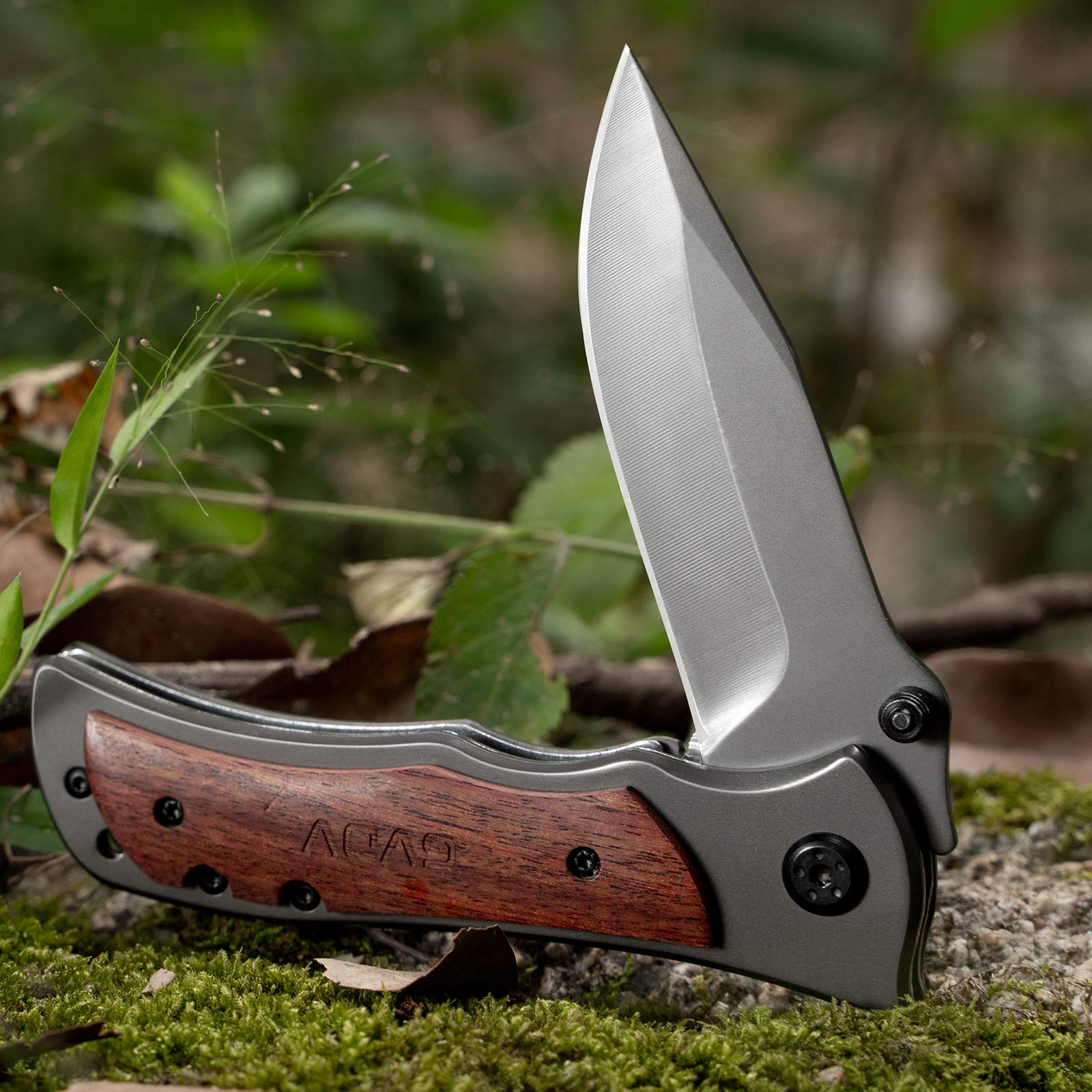 GVDV Tactical Pocket Folding Knife for Men - 7Cr17 Steel Blade with Safety Liner Lock - Compact EDC Knife for Camping, Hunting, Fishing & Survival - Grey (Perfect for Outdoor Adventures, Everyday Carry & Emergency Situations)