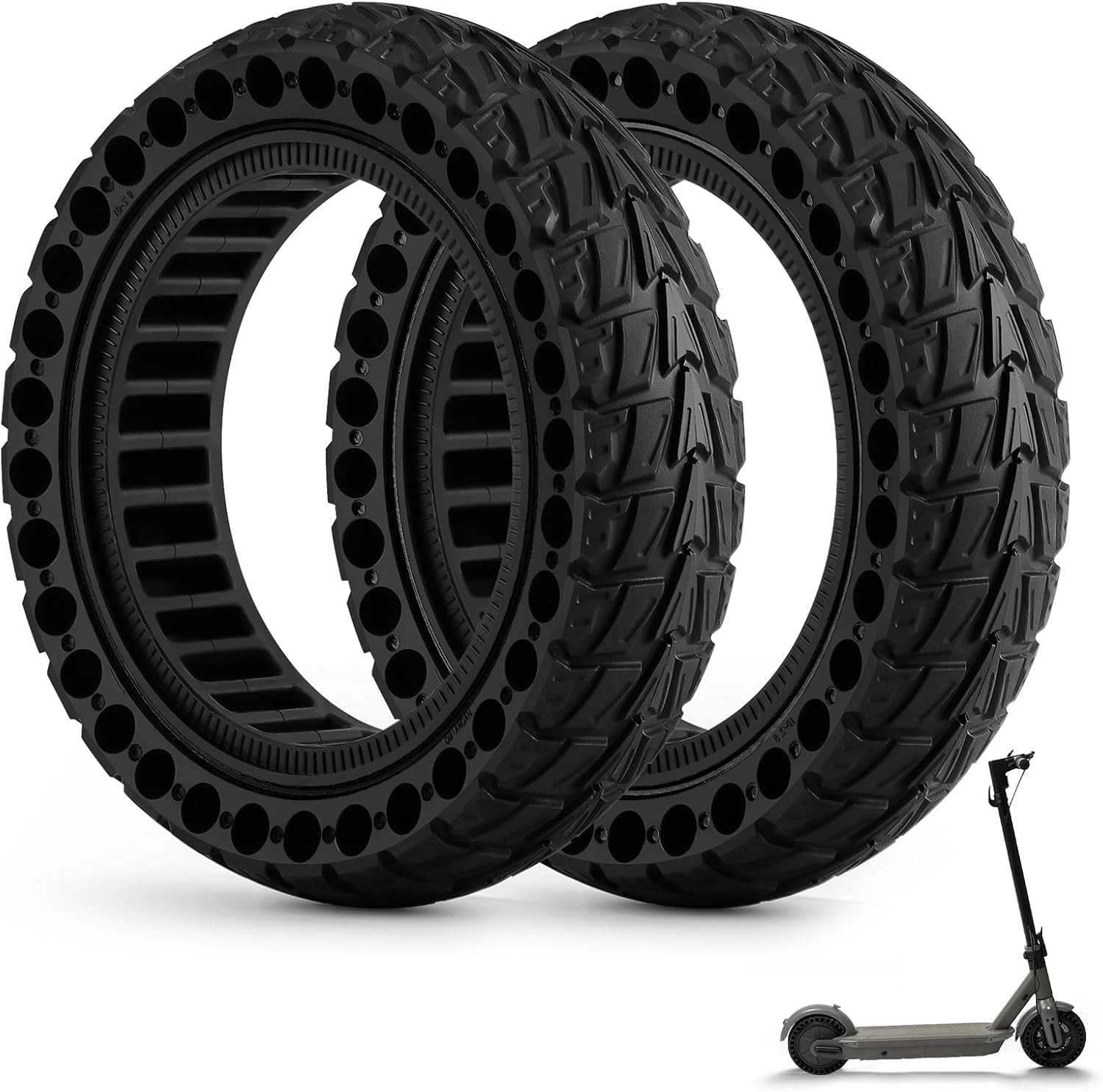 10 Inch Solid Rubber Tires for Electric Scooter - 2 Pack 60/70-6.5 Replacement Wheels, Compatible with Ninebot Max G30/G30D/G30E/G30LP - Perfect for Urban Commuting & Last-Mile Transportation