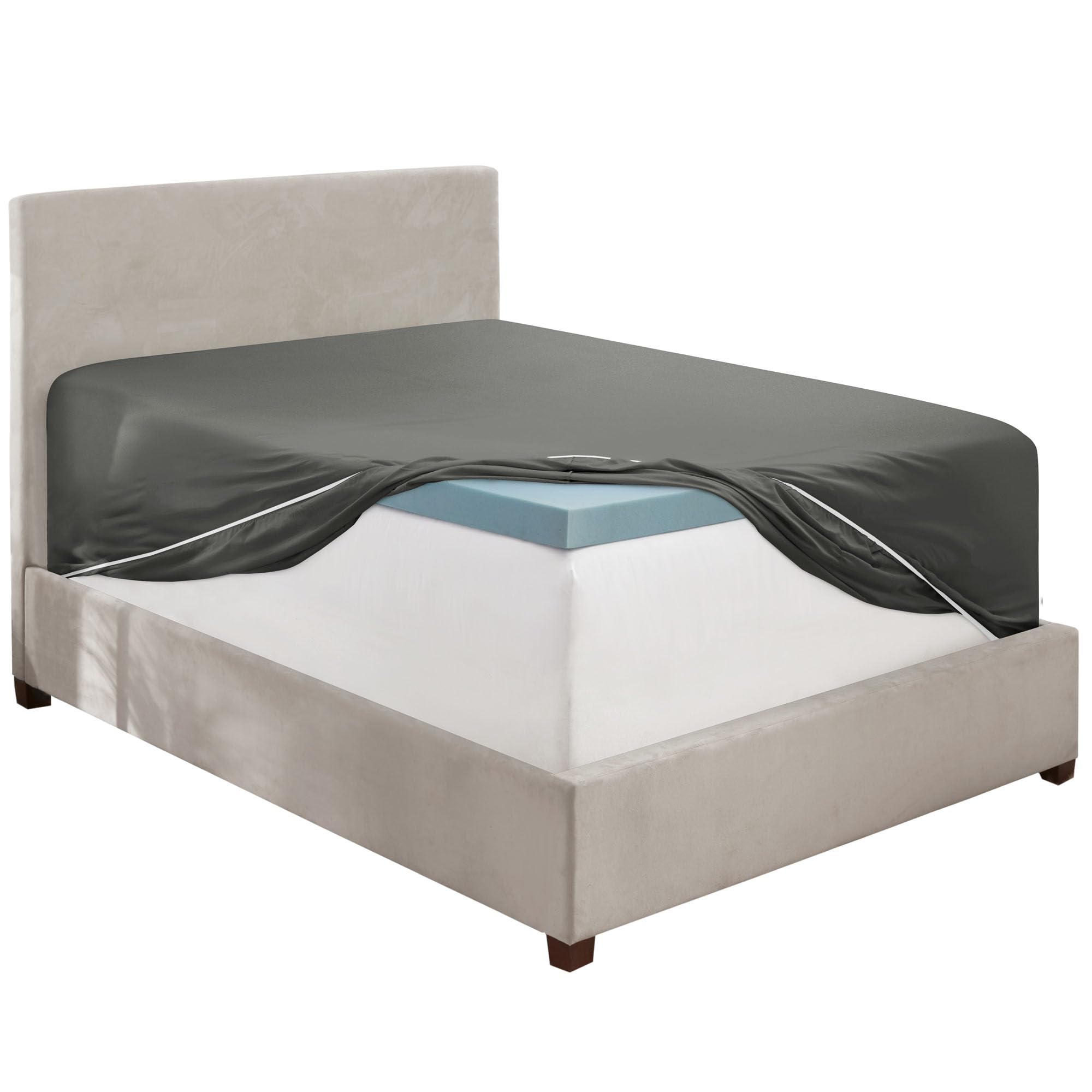 Premium 100% Egyptian Cotton King Size Fitted Sheet - Soft, Breathable, 550 Thread Count, 11