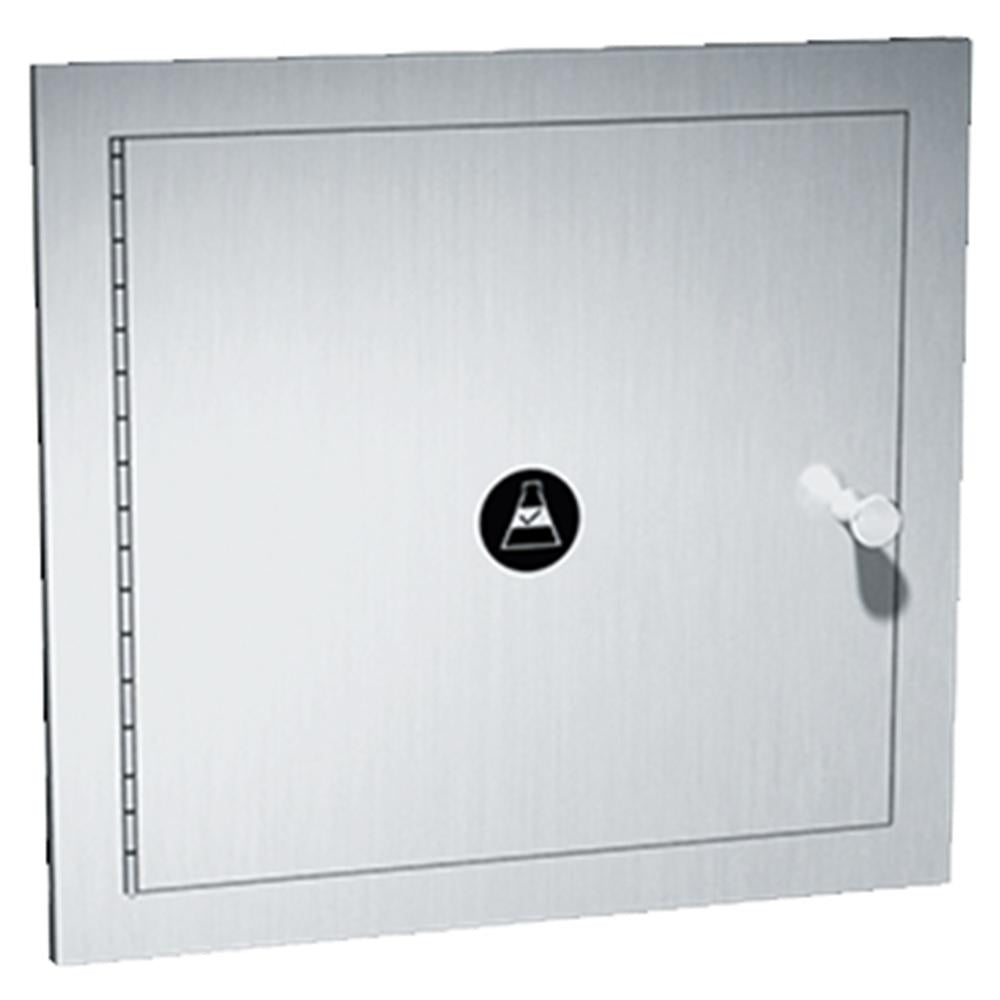 ASI 8156 Specimen Pass Through Cabinet with Extension Sleeve & Flange Recessed - Satin Finish for Laboratory, Cleanroom, and Medical Facility Use