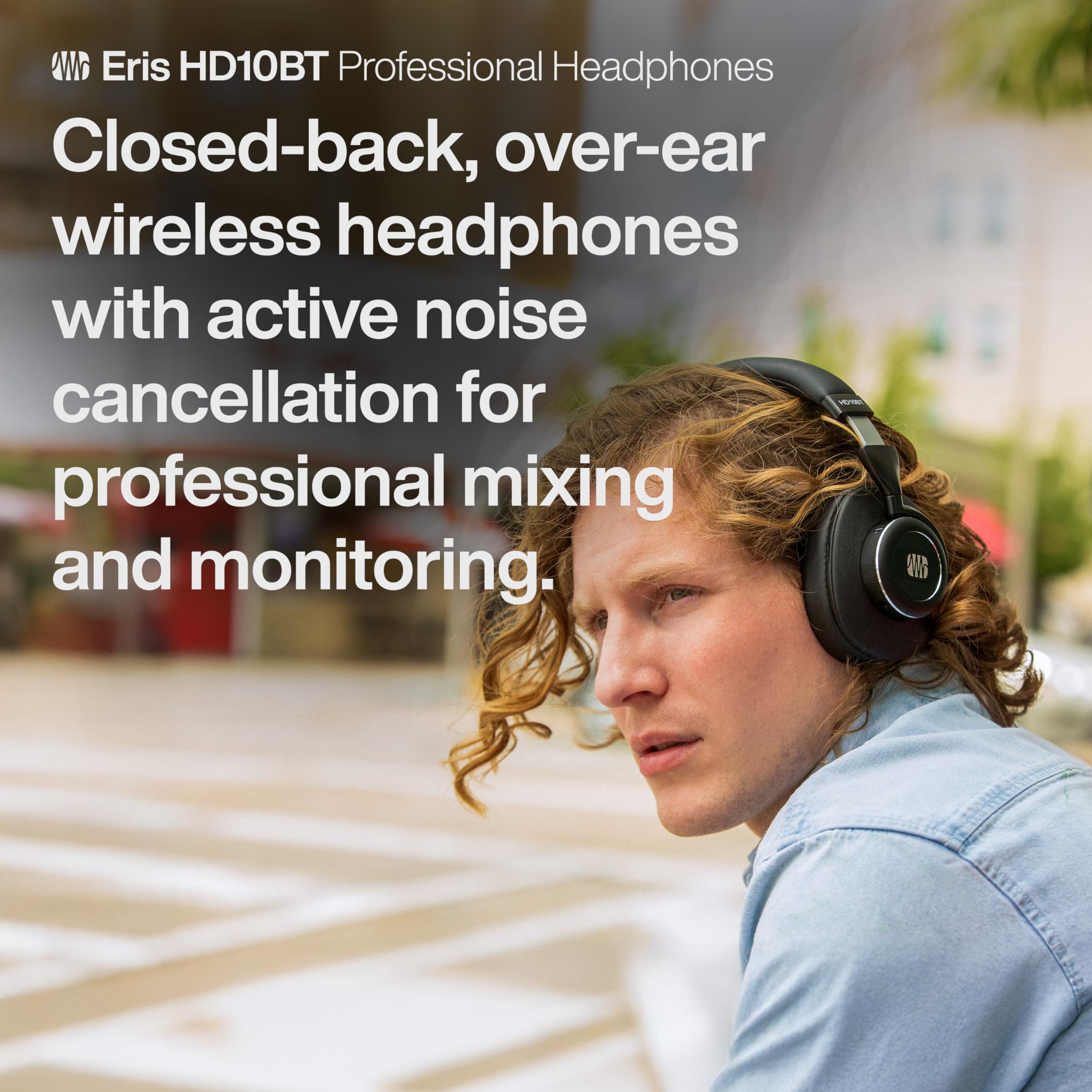 PreSonus Eris HD10BT Professional Studio Headphones - Wireless Bluetooth ANC Headphones with Active Noise Cancelling, Closed-Back Over-Ear Design for Music Production, Mixing, Recording & Monitoring - Perfect for Home Studios, Podcasting & Audio Professionals