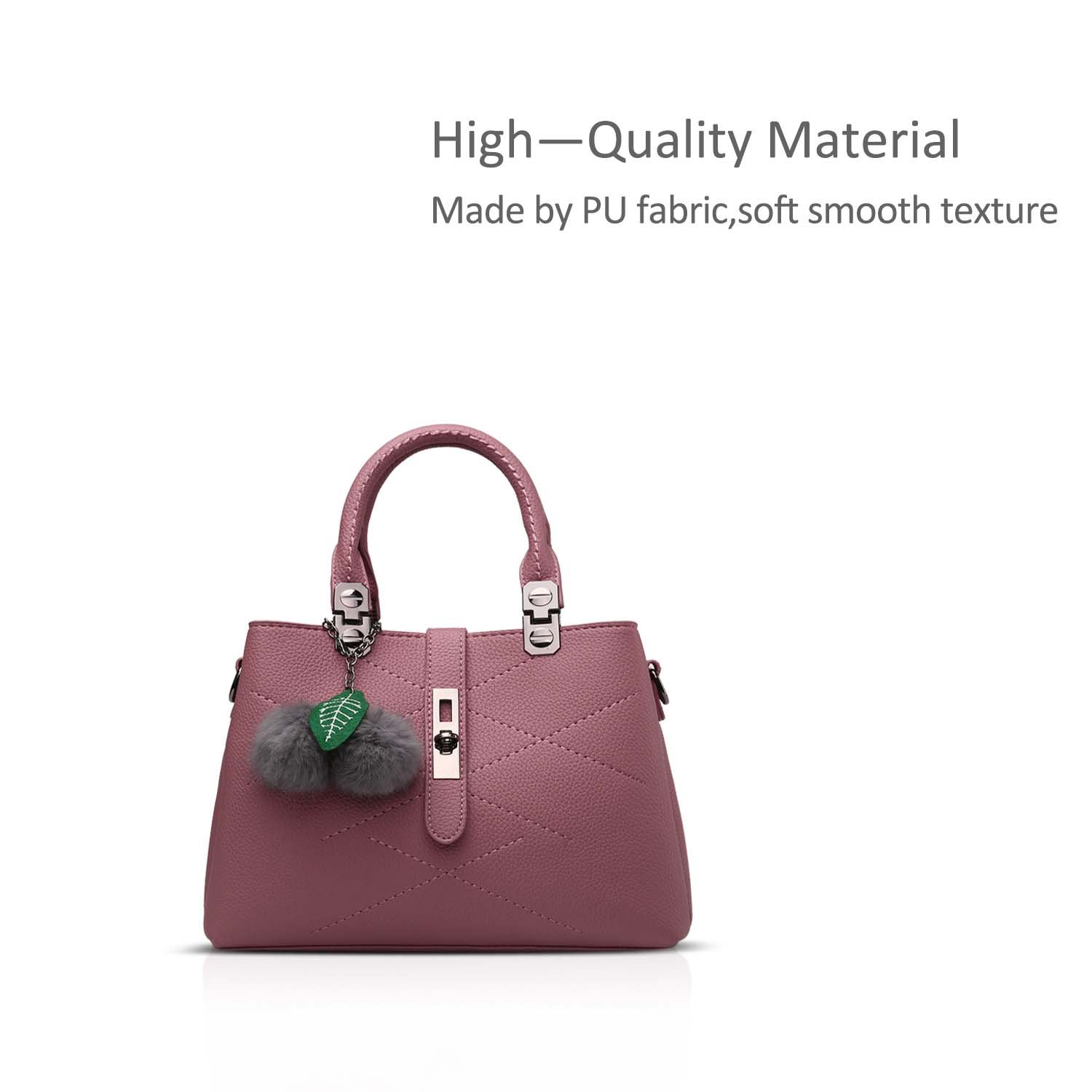 2023 NICOLE & DORIS Women's Fashion Handbags - Designer Top Handle Shoulder Bag with Pompom | Stylish Purse for Work, Party & Daily Use