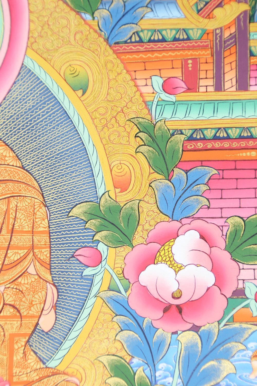 Hand Painted Shakyamuni Buddha Thangka - Authentic Tibetan Buddhist Wall Art for Meditation, Home Decor & Spiritual Practice