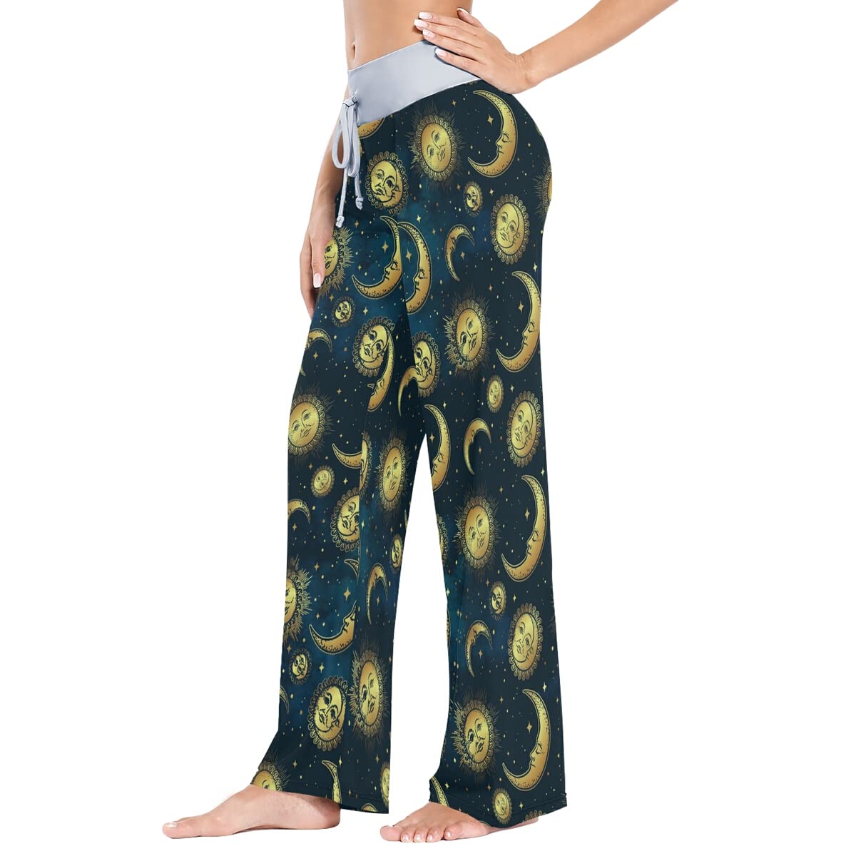 Women's Loose Casual Comfy Pajama Pants with Drawstring - Palazzo Wide Leg Lounge Pants for Sleep, Yoga & Home Relaxation