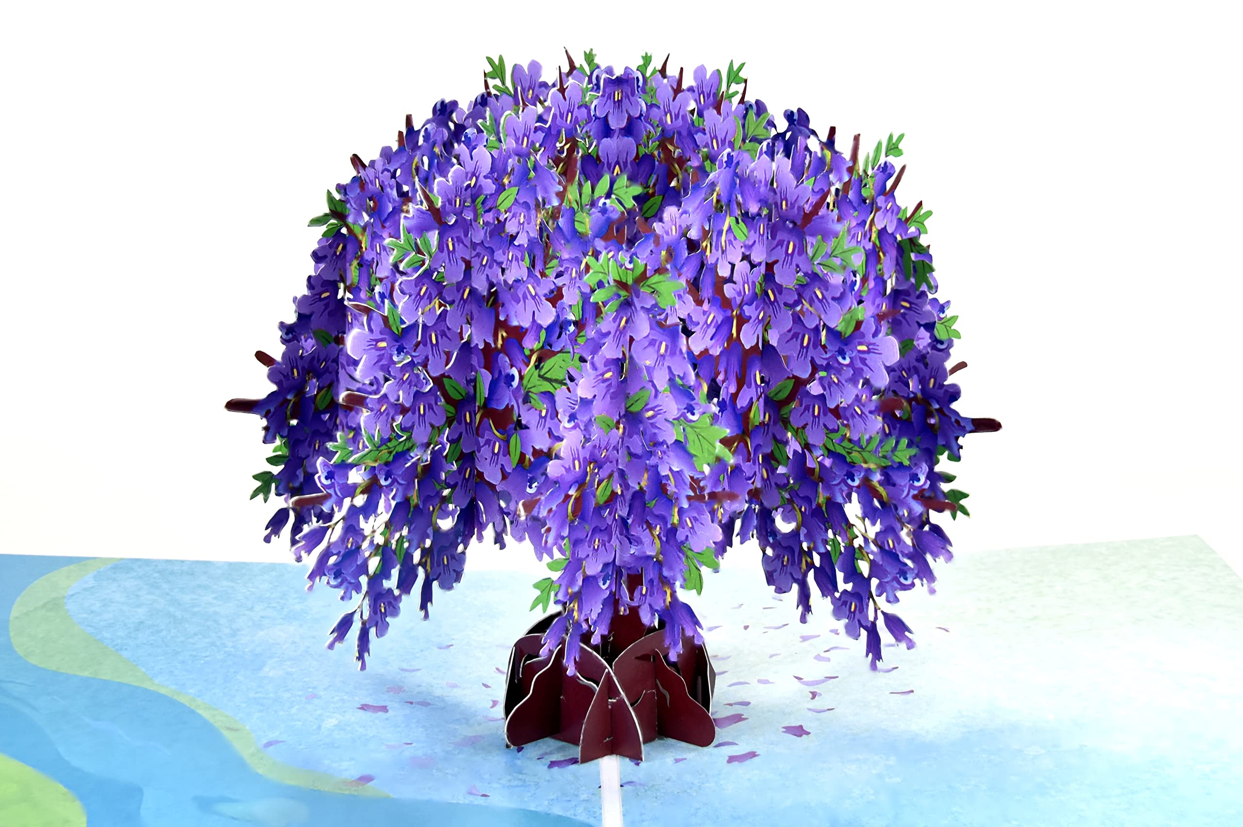 Jacaranda Tree Pop Up Greeting Card - Elegant Birthday, Mother's Day, Father's Day, Valentine's & Retirement Gift - Perfect for Special Occasions & Thoughtful Surprises