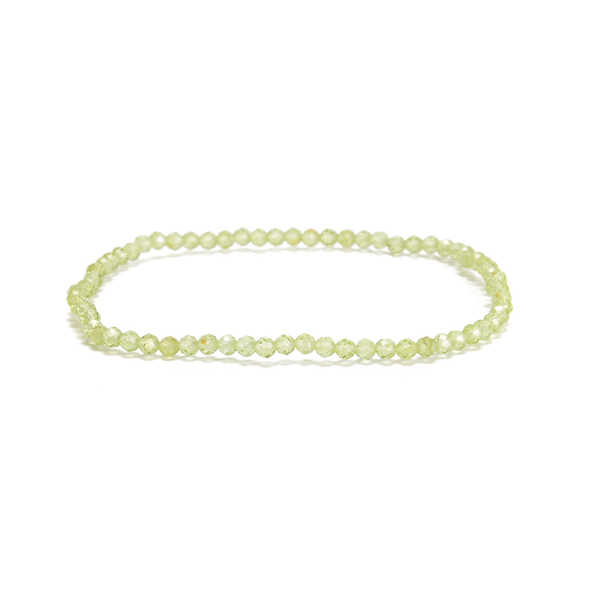 Natural Gemstone Faceted Round Beaded Elastic Bracelet - 2mm, 3mm, 4mm Sizes - 7.5